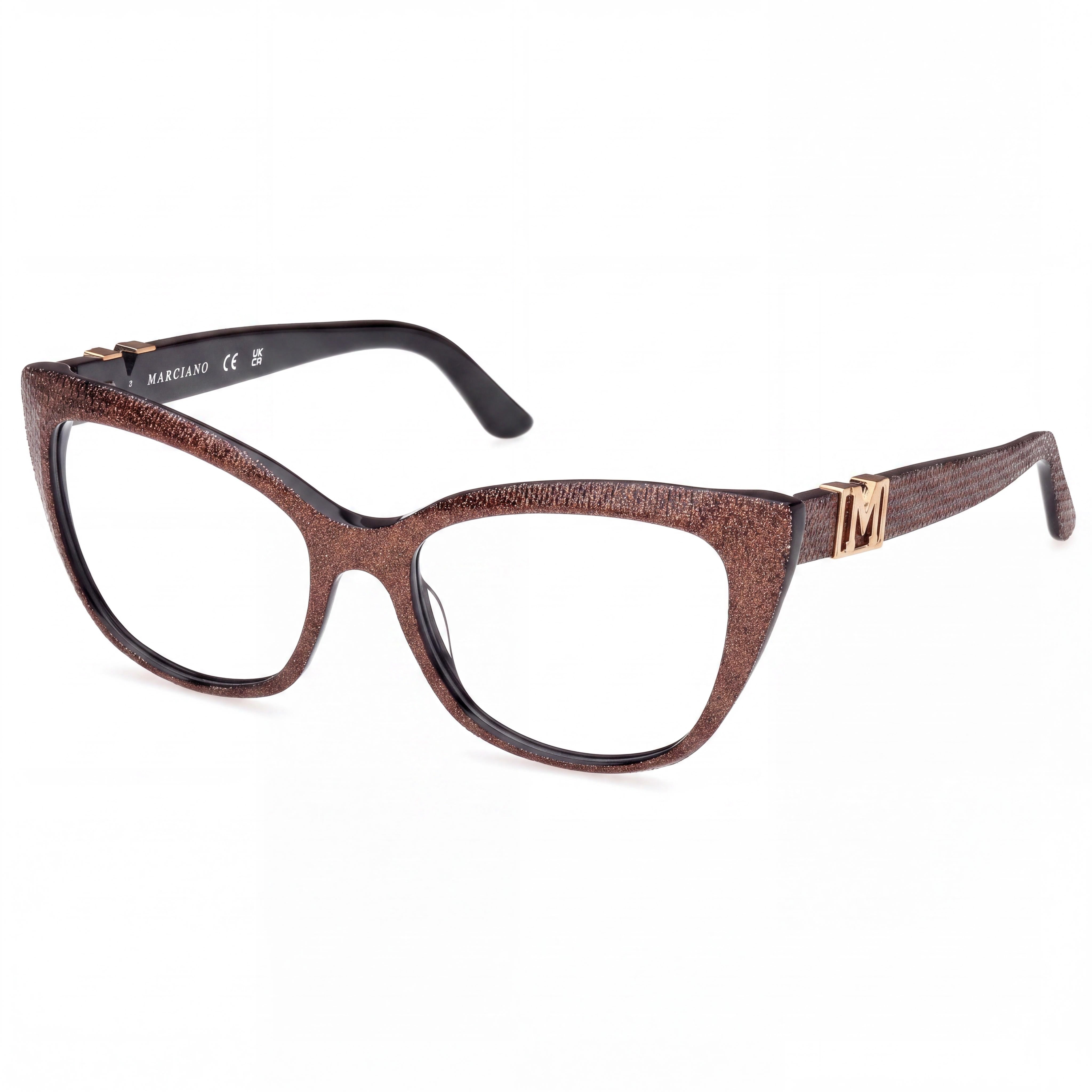 GUESS by Marciano GM 50008 Women's Eyewear with Shiny Black Plastic Frame and Polycarbonate Lenses, Size 55, Photo 1