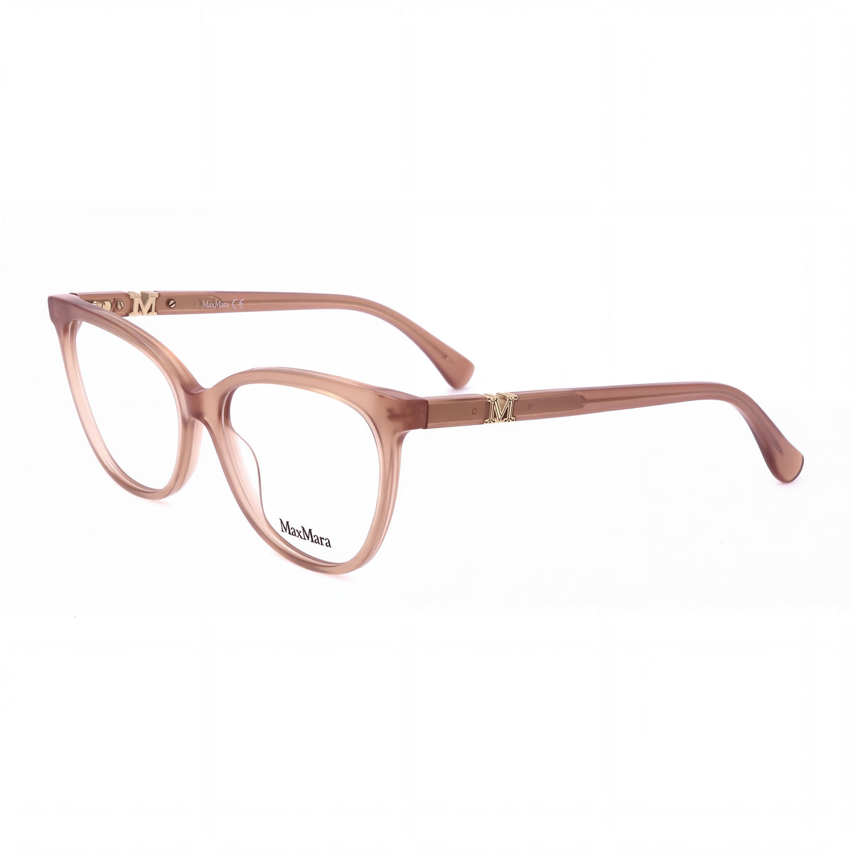 MaxMara Mm5018 Men's Plastic Ophthalmic Milky Nude, Pale Gold Frame with Polycarbonate Lenses 53mm, Photo 1