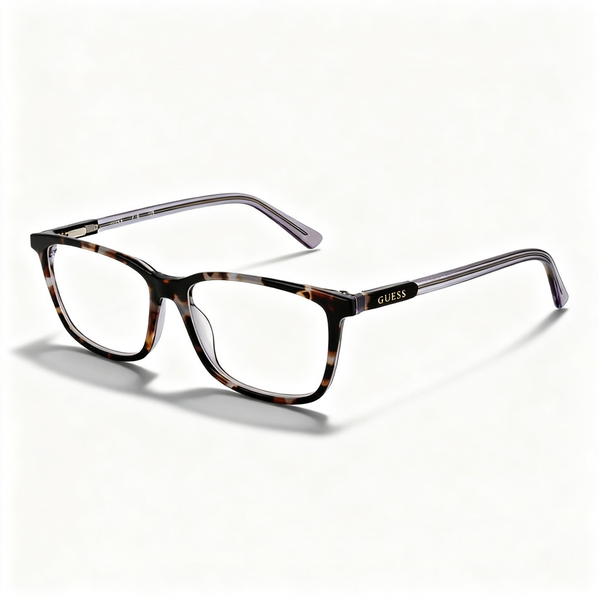 GUESS Women's Rectangular Full-Rim Grey Plastic Eyeglasses with 54mm Lens, 15mm Bridge, 145mm Temples