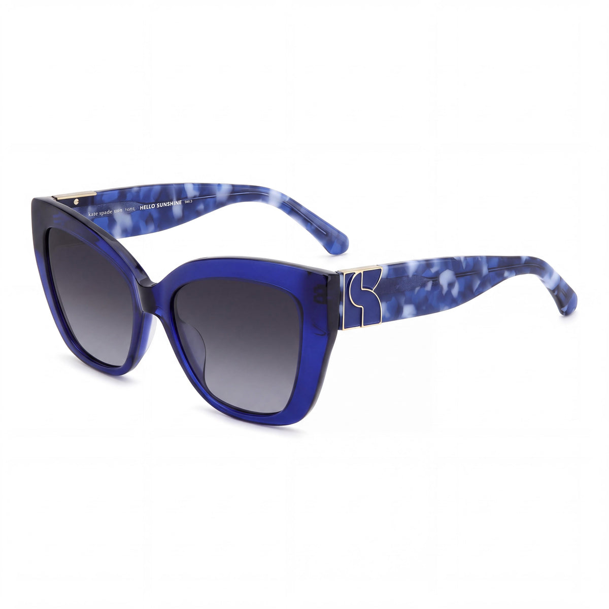 Gafas de sol rectangulares para mujer kate spade new york, de acetato azul, con lentes de policarbonato gris oscuro sombreado y protección UV, 54 mm, Photo 1