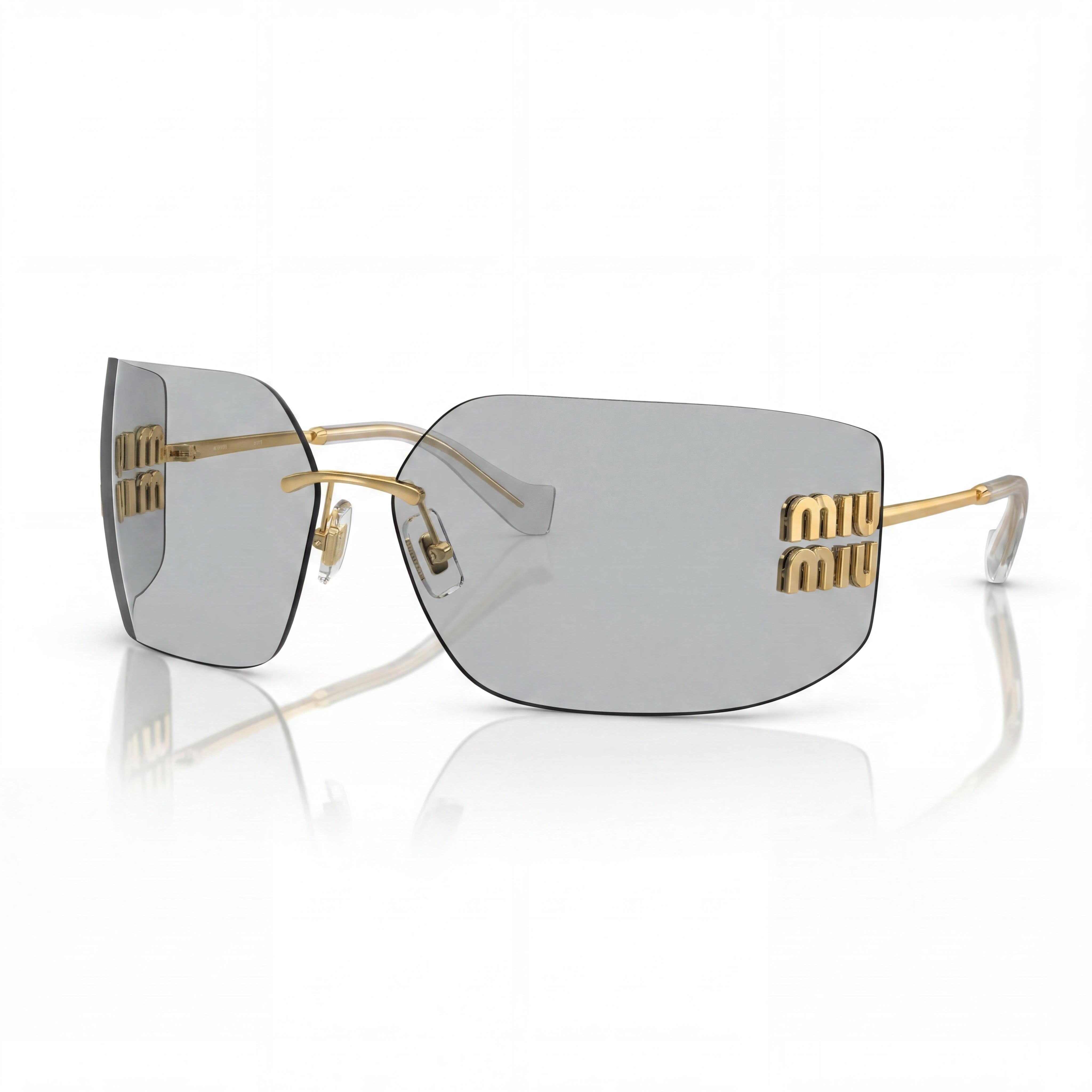 Gafas de sol Miu Miu Modern para mujer con montura metálica multicolor y protección UV, lentes de poliamida gris claro de 80 mm, Photo 1