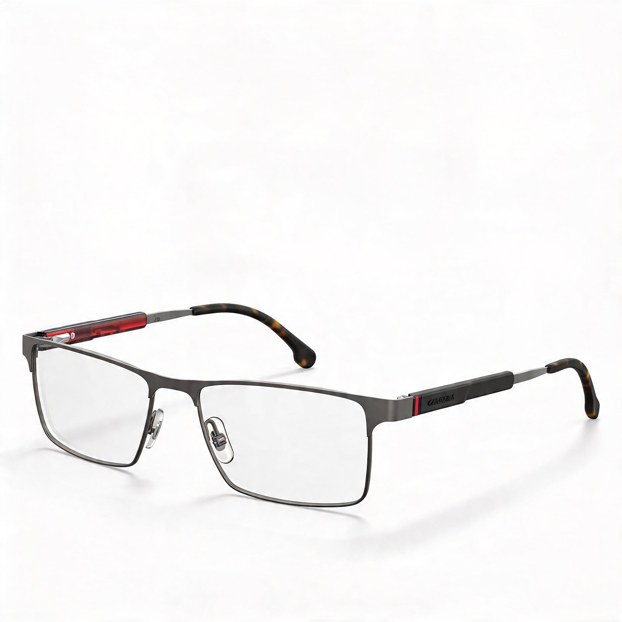 Carrera 8833 Unisex Stainless Steel Frame Eyeglasses with Polycarbonate Lenses Frame Size 56mm Matte Dark Ruthenium, Photo 1