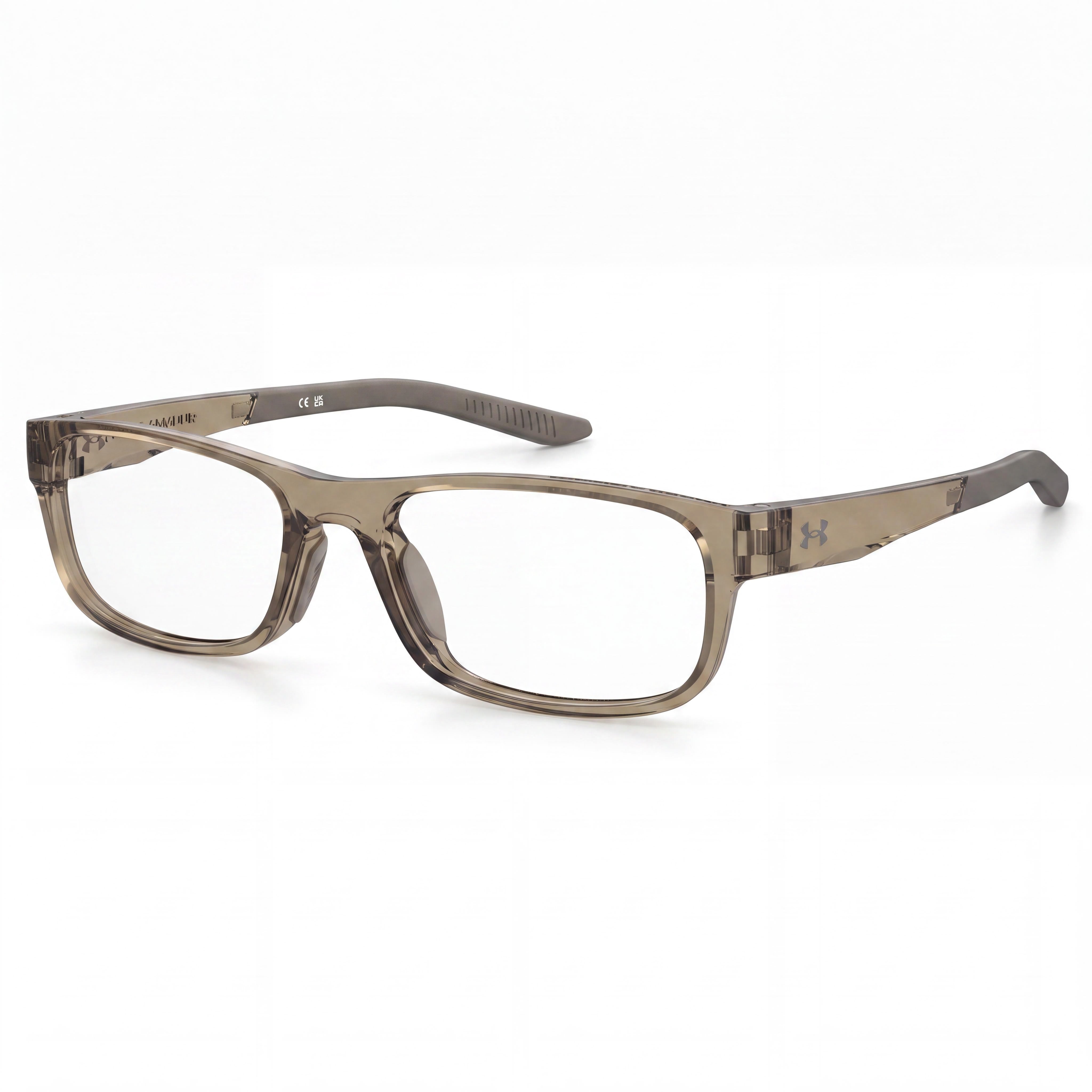 Gafas de sol clásicas Under Armour para mujer, montura de poliamida, lentes de policarbonato transparente, beige cristal 55/17/145, Photo 1