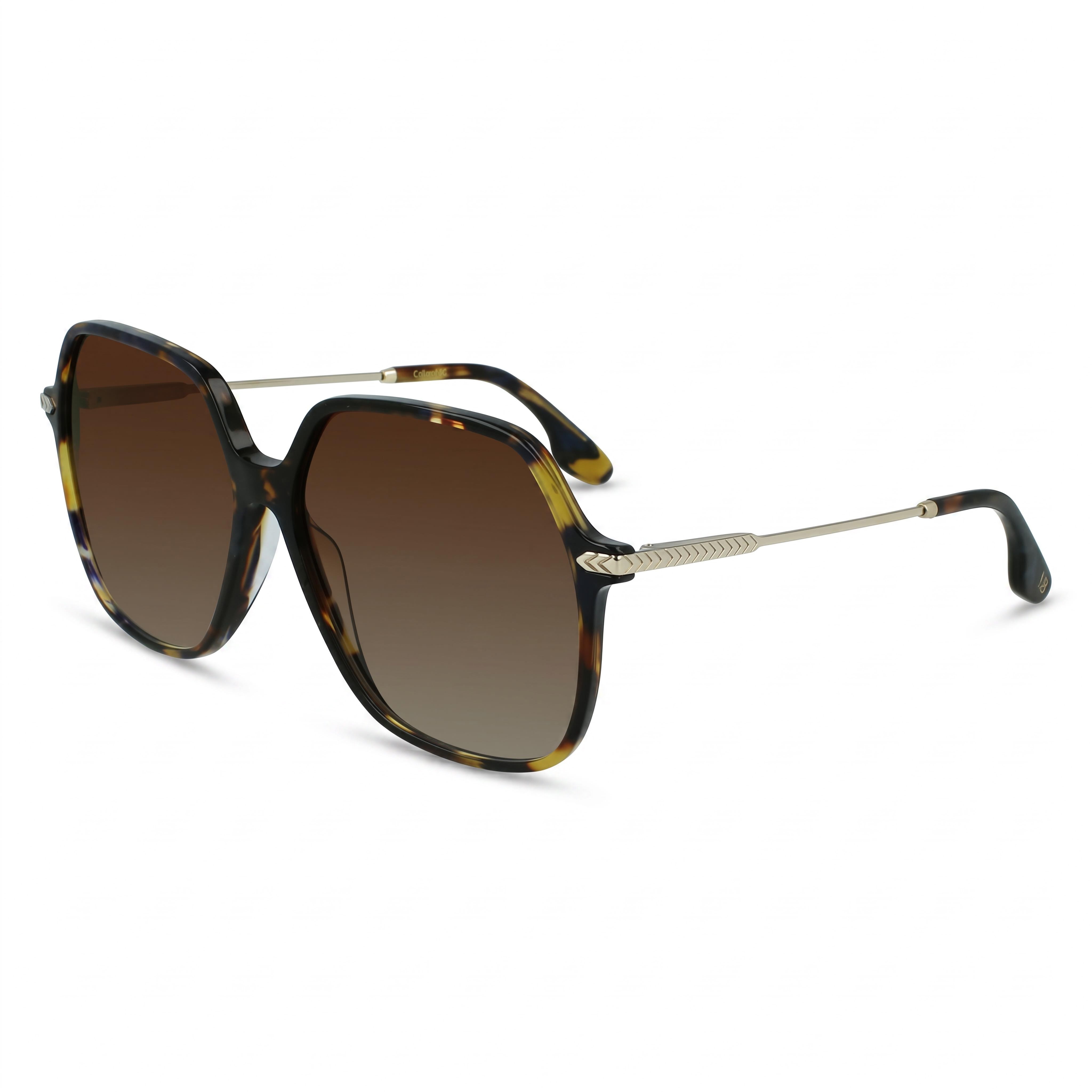 Victoria Beckham VB631S Women's Havana Blue Plastic Sunglasses with Polycarbonate Lenses UV400 60mm, Photo 1