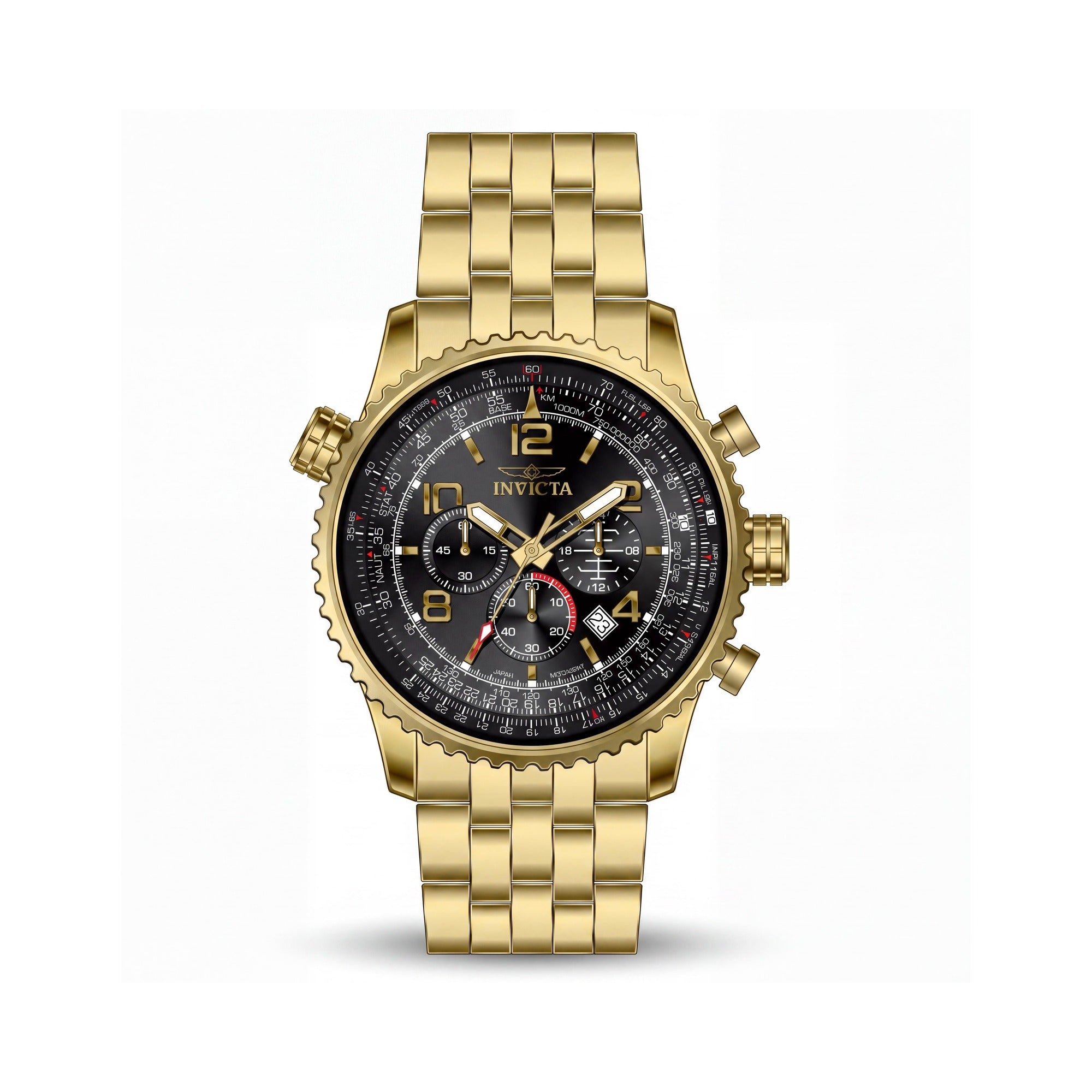 Invicta Aviator 49082 Men's Chronograph Stainless Steel 49mm Black Dial Watch, Photo 1