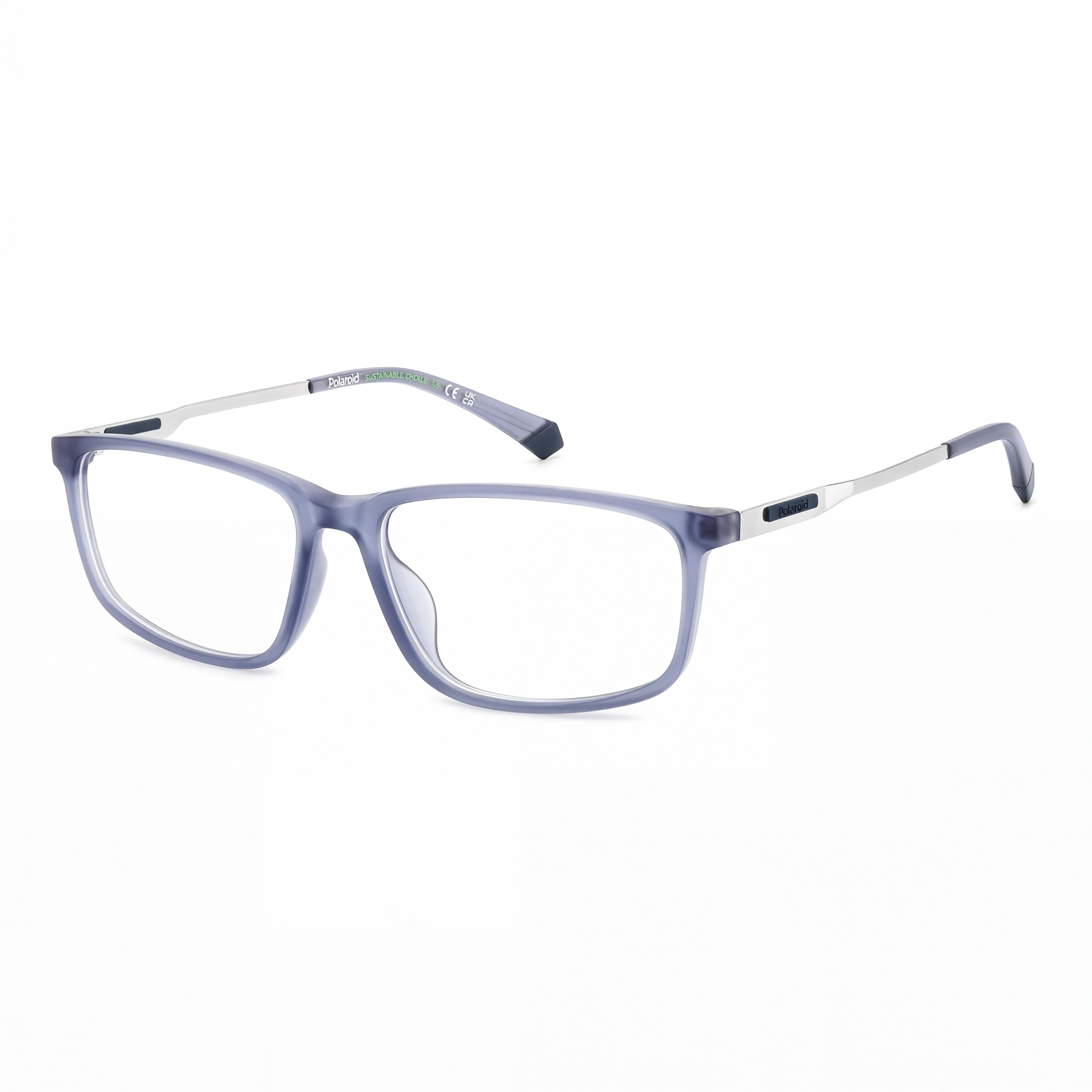 Polaroid Casual Men's Eco Polyamide Frame Sunglasses, Featuring Matte Blue Frame and Lenses, 58mm, Photo 1