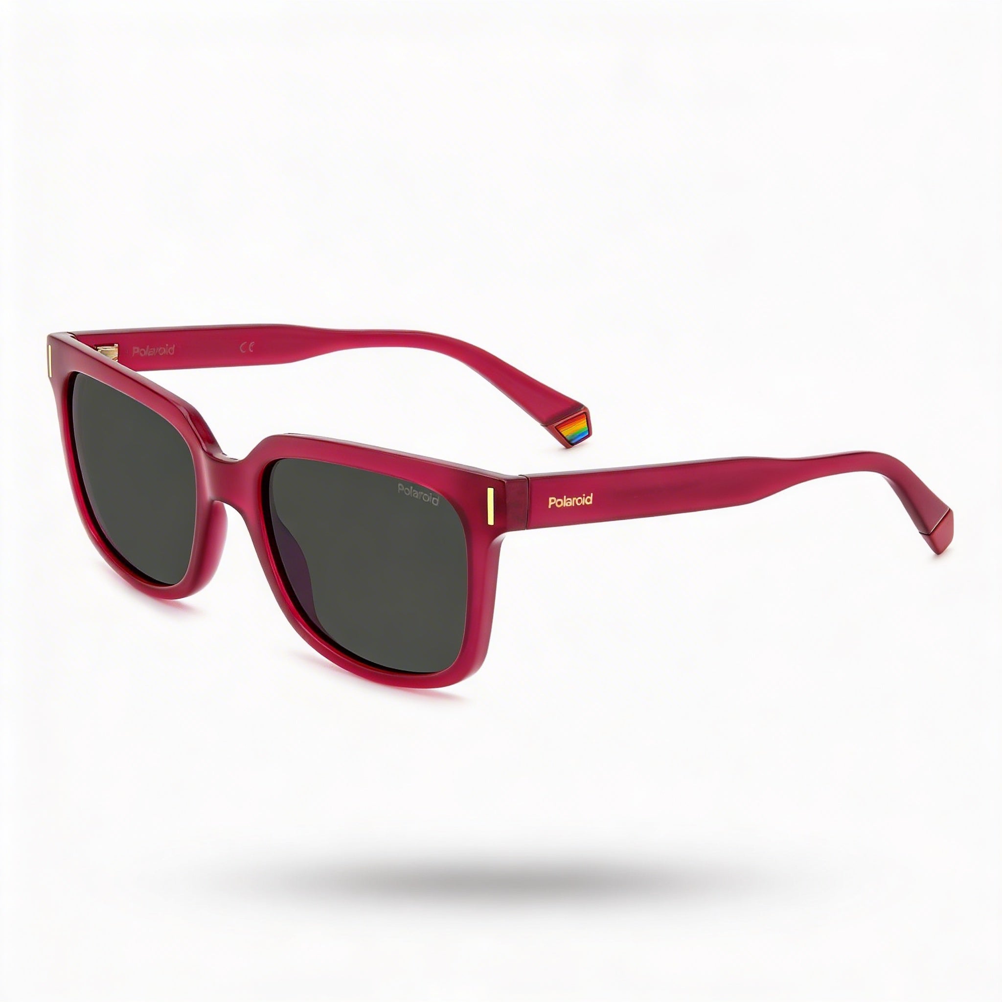 Polaroid Modern Men's Sunglasses with Fuchsia Polycarbonate Frame and Grey Non-Polarized UV 400 Lenses 54mm, Photo 1