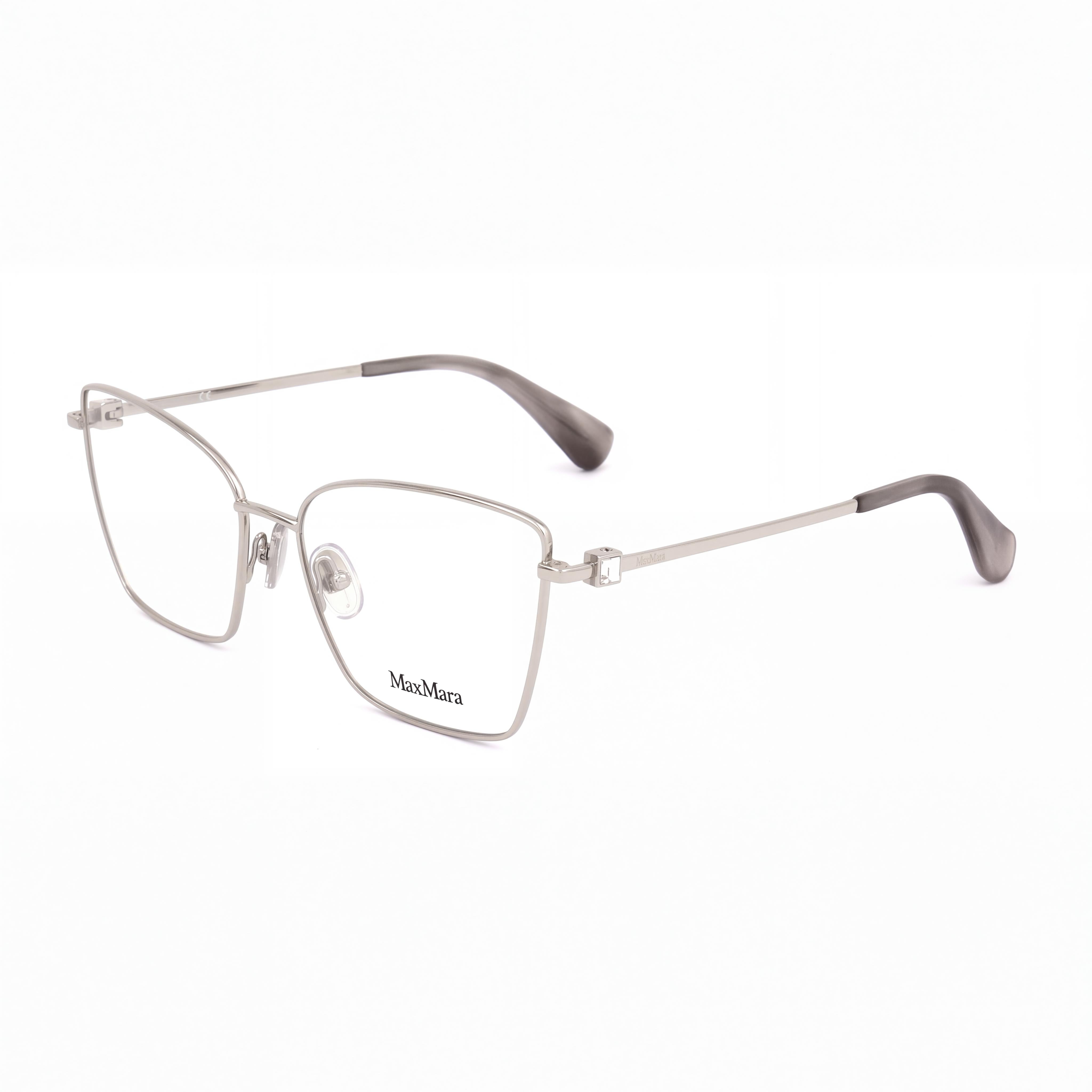 MaxMara Casual Women's Metal Frame Eyeglasses with Palladium Finish and Transparent Polycarbonate Lenses 55-16-140, Photo 1