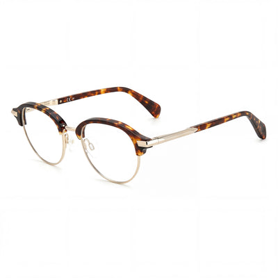 Gafas de sol modernas Rag & Bone para hombre con montura de acero de aleación y lentes color Habana no polarizadas, 48 ​​mm