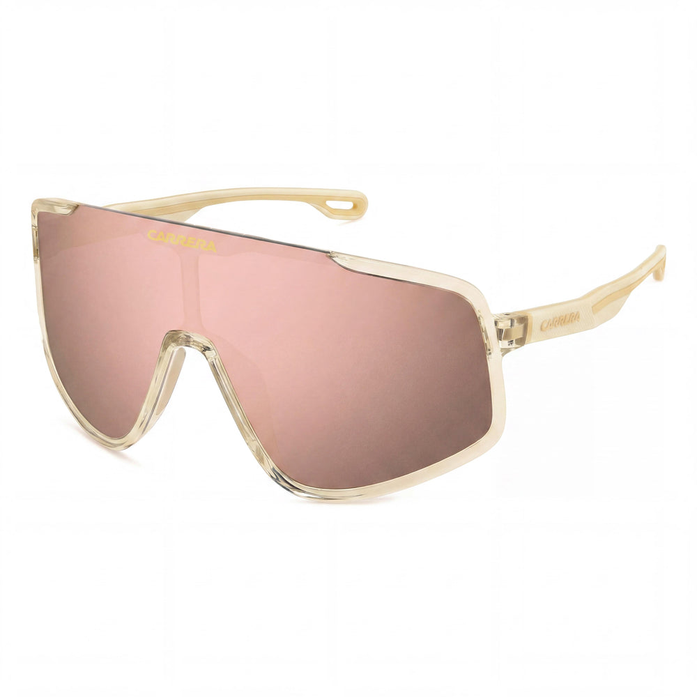 Gafas de sol Carrera Casual para hombre, armazón de poliamida ecológica beige cristal, lentes multicapa oro rosa, protección UV 99-01-135