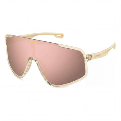 Gafas de sol Carrera Casual para hombre, armazón de poliamida ecológica beige cristal, lentes multicapa oro rosa, protección UV 99-01-135