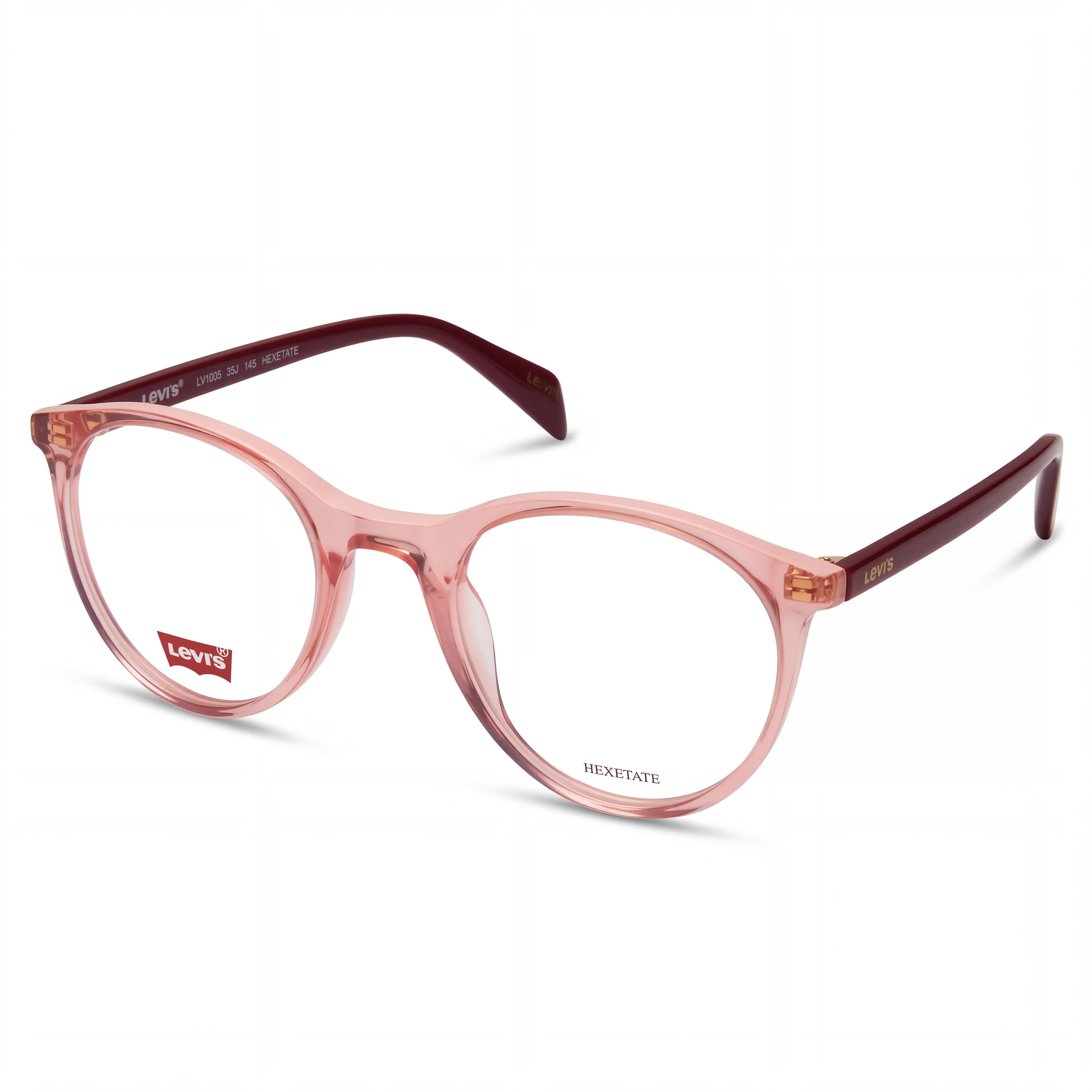 Gafas unisex Levi's Lv 1005 con montura de polimetilmetacrilato rosa, sin montura óptica, 50-22-145, Photo 1