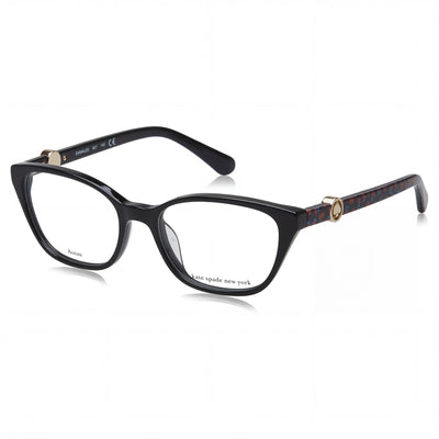 kate spade new york Emmalee Gafas graduadas de plástico con montura completa Cat Eye para mujer Negro Oro 51mm