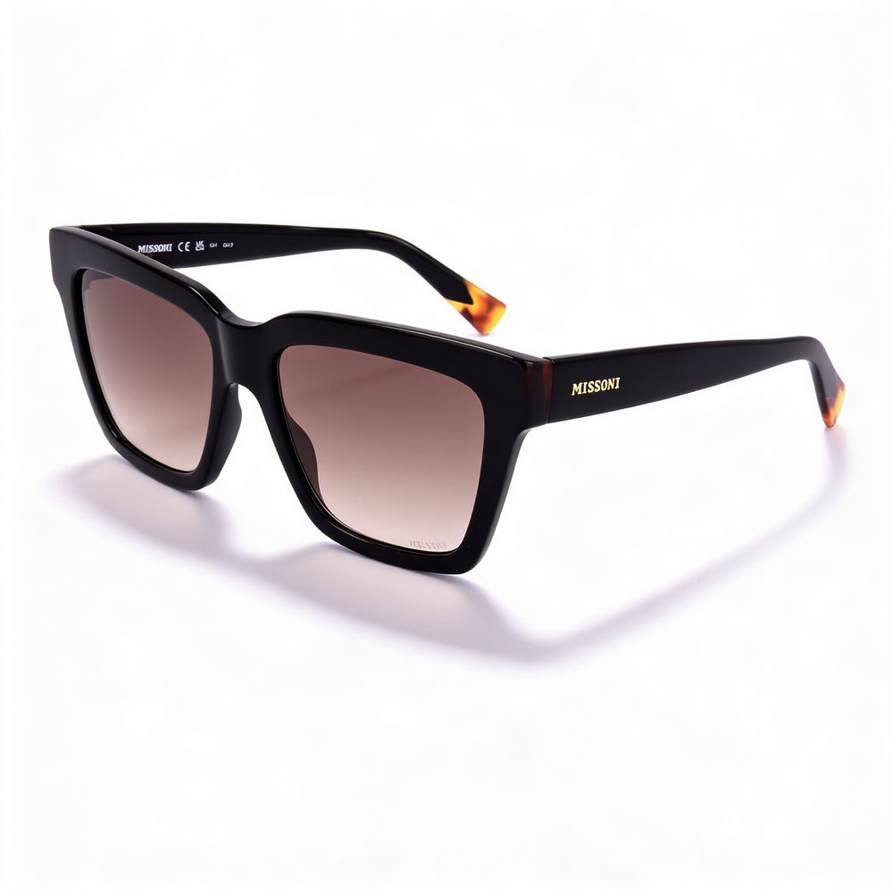 Gafas de sol Missoni Modern para mujer, de acetato negro, con protección UV, 55 mm