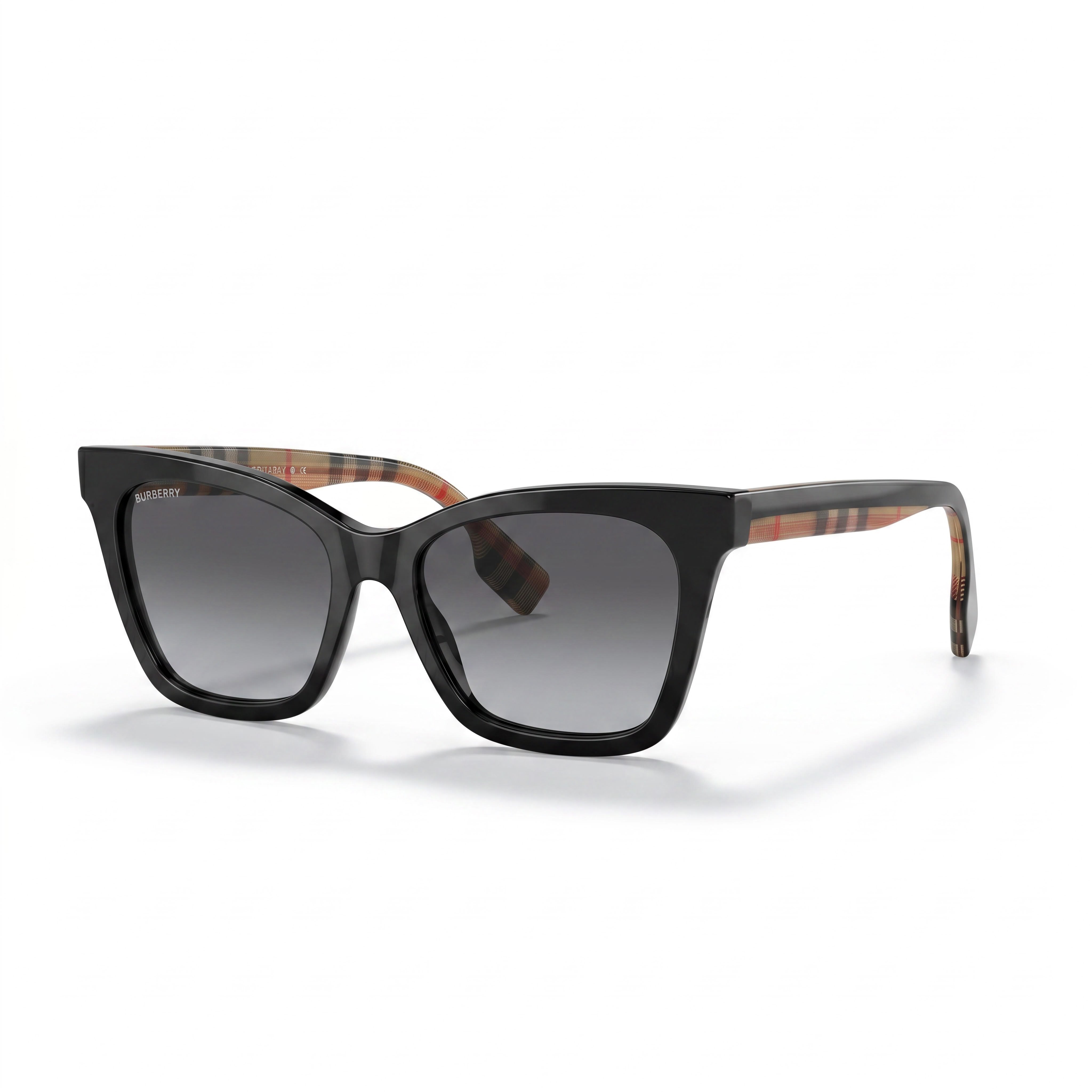BURBERRY Be4346 Elsa Gafas de sol unisex de plástico negro con degradado gris claro, degradado gris azul oscuro, protección UV, 53 mm, Photo 1