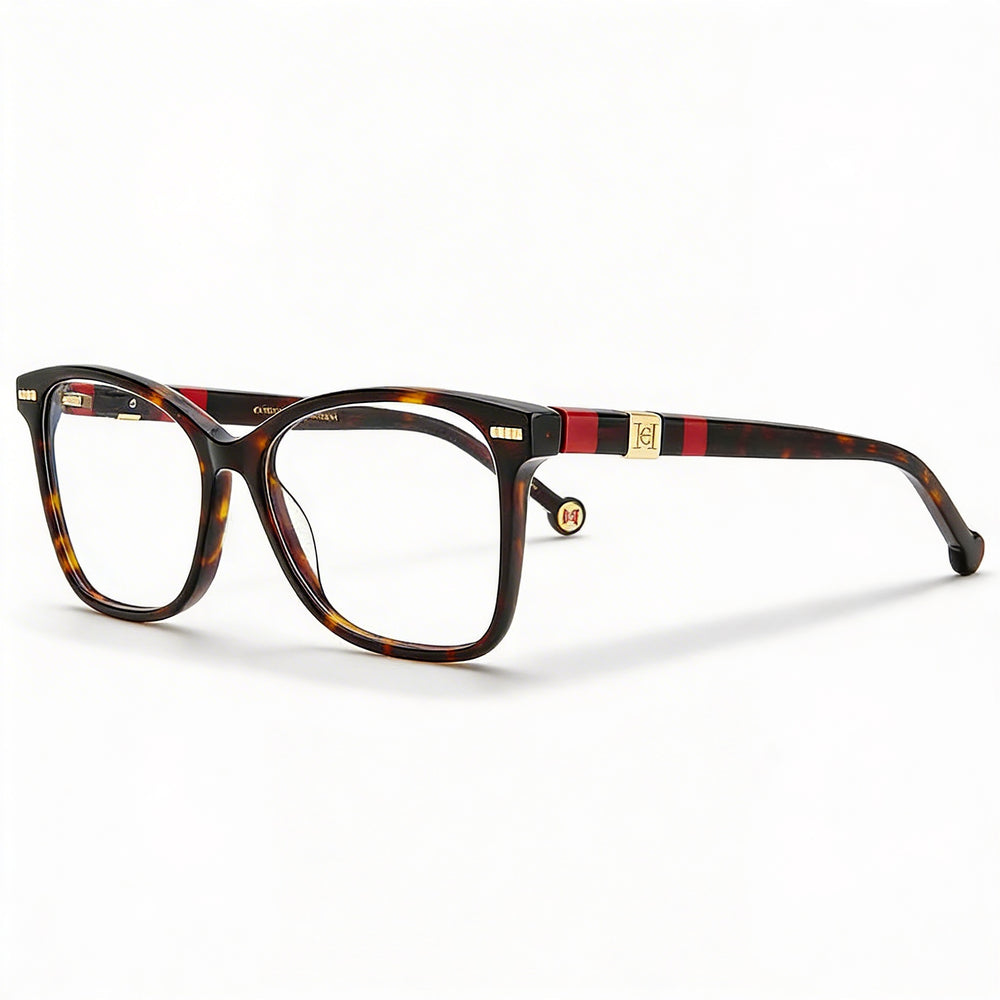 Gafas Carolina Herrera Her 0108 estilo moderno para mujer con montura de acetato y lentes de policarbonato rojo habana de 54 mm