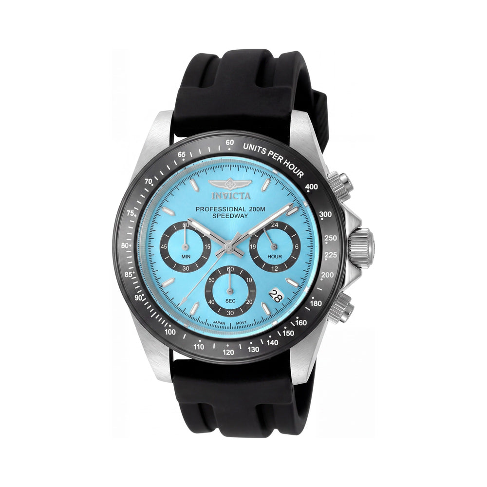 Invicta Speedway 50490 Reloj de cuarzo unisex con caja de acero inoxidable plateada de 40 mm y esfera azul