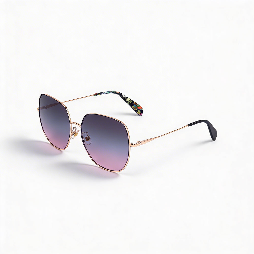 Gafas de sol Kate Spade New York de temporada para mujer con protección UV y diseño azul metálico, lentes de doble tono azul melocotón de 59 mm