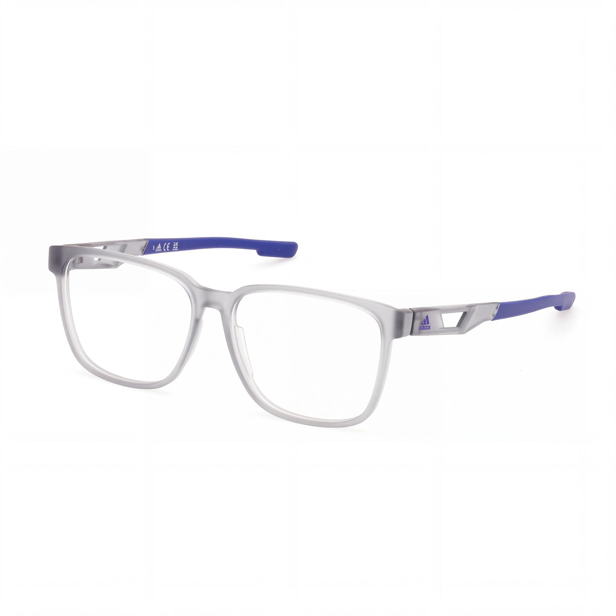 adidas Sport Men's Round Style Eyeglasses with a Grey Plastic Frame and Clear Plastic Lenses 58mm, Photo 1
