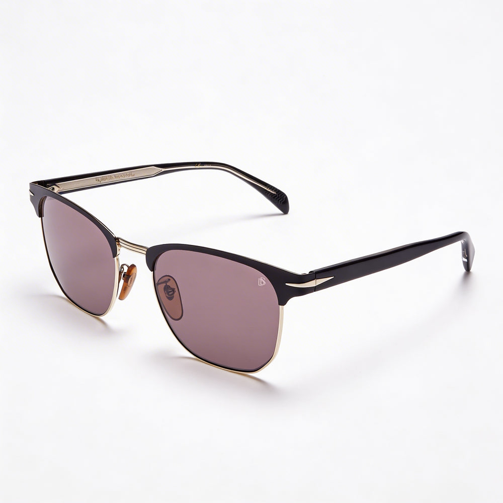 David Beckham Db 7057/F/S Unisex Alloy Steel Black Frame Non-Polarized Black Gold Lens Sunglasses 56mm