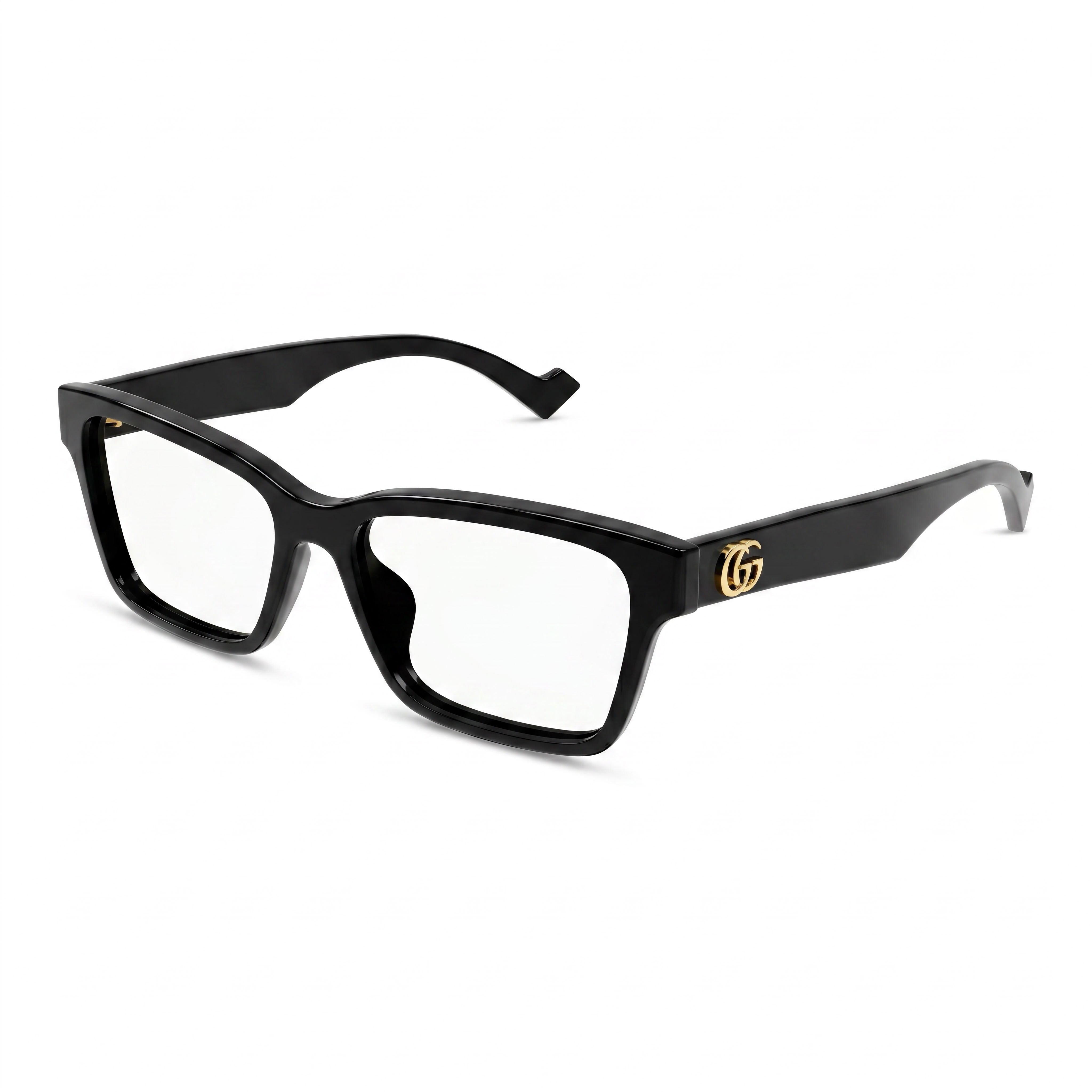 Gucci GG1476OK Women's Rectangular Plastic Eyeglasses Black Gold 55mm, Photo 1