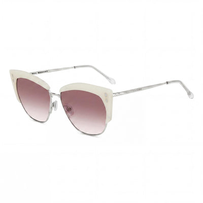 Isabel Marant Casual Women's Mother of Pearl White Metal Frame Sunglasses with Pink Doubleshade Lenses 58mm