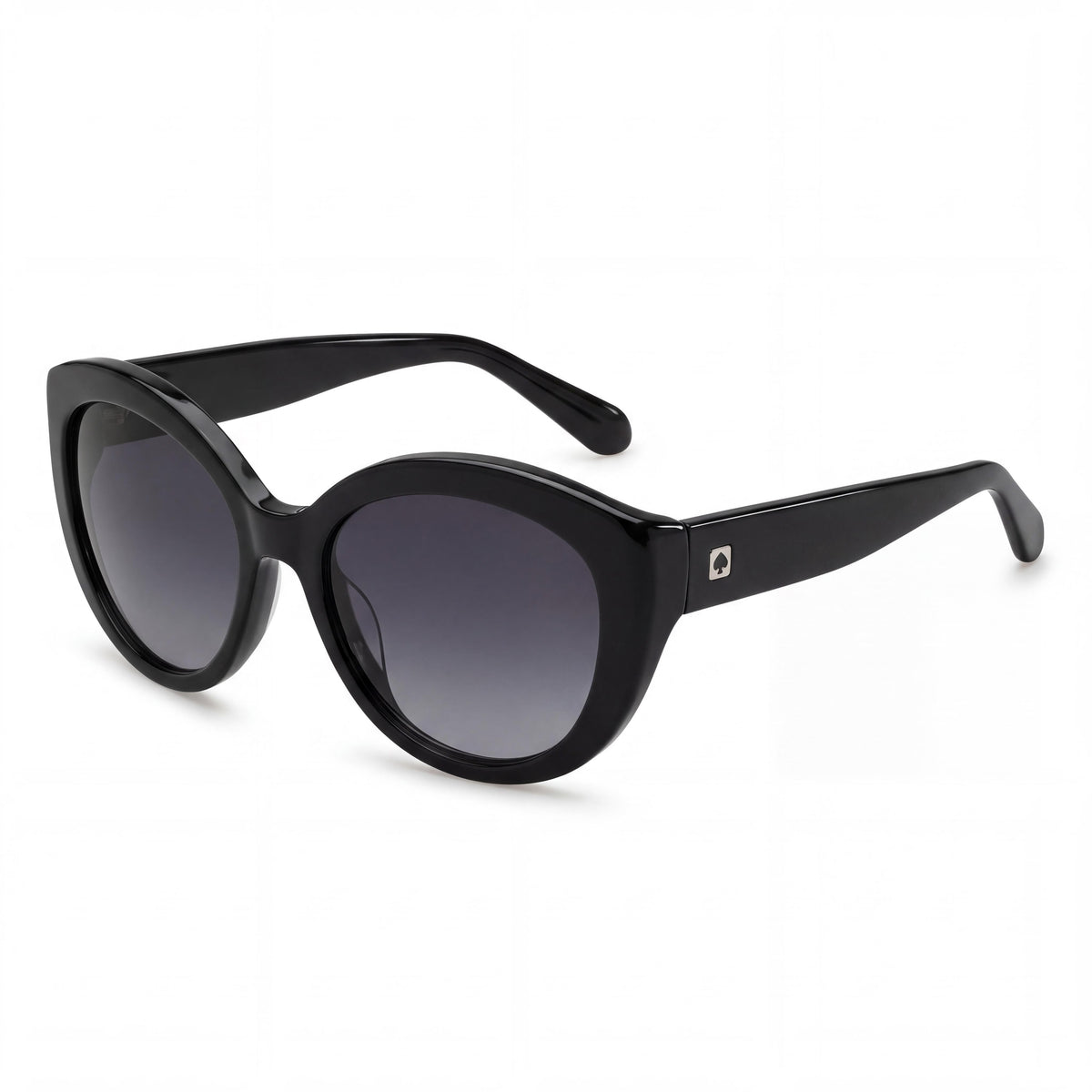 kate spade new york 0D28 Black Cateye Sunglasses for Women with Black Frame and Black Lenses, 55mm, Photo 1