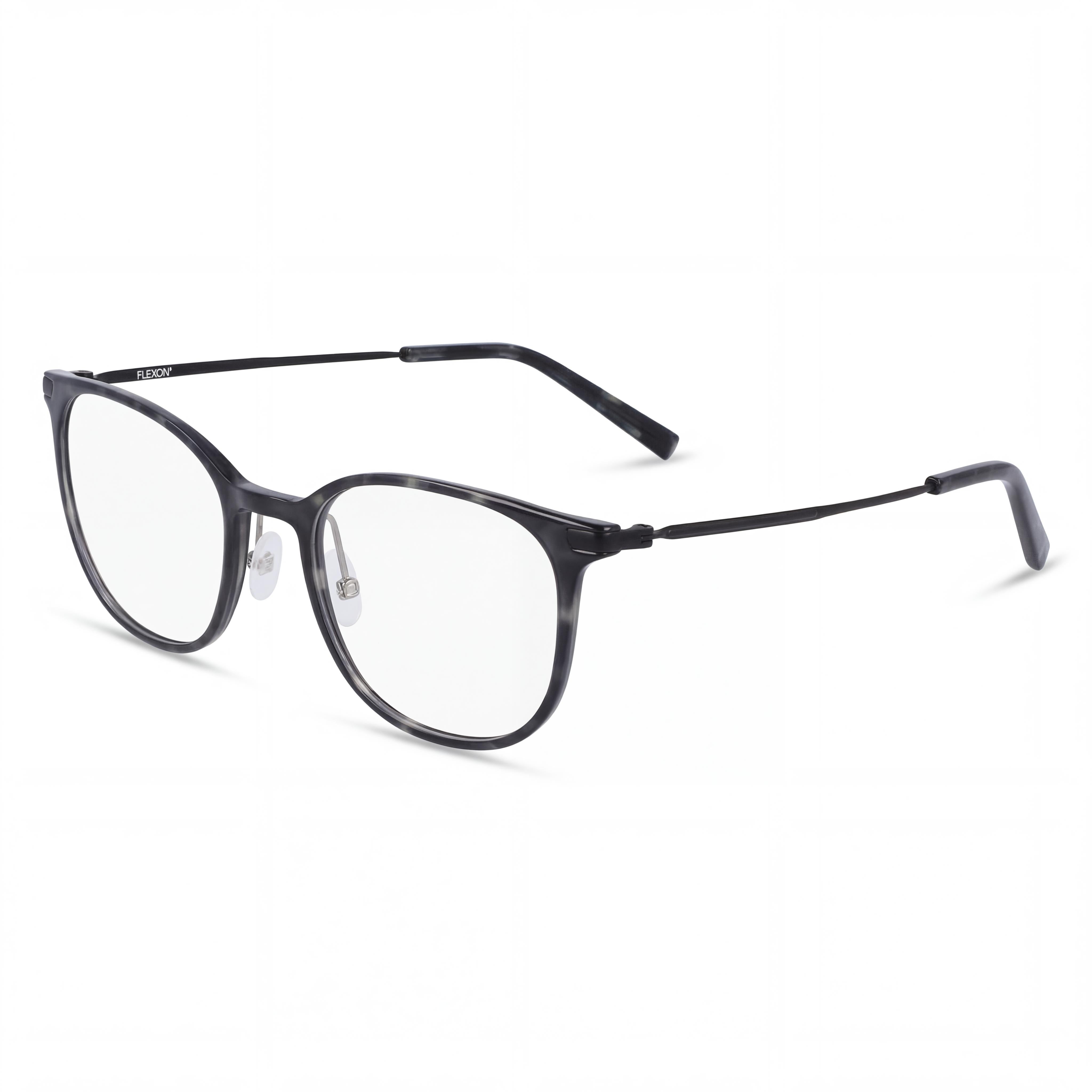 Flexon Ep8002 Unisex Prescription Acetate Eyeglasses in Shiny Grey Tortoise, 52mm, Photo 1
