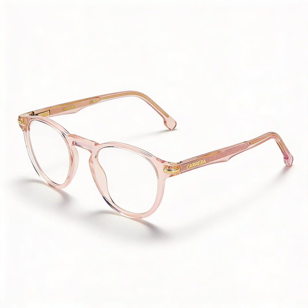 Gafas de sol unisex modernas Carrera: montura de acetato marrón, lentes color champán 49 mm, protección UV 400
