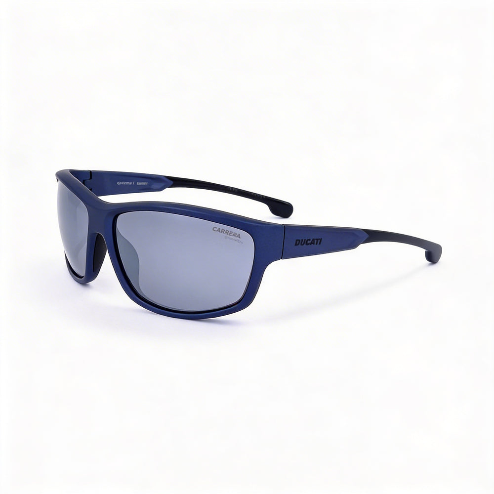 Gafas de sol Carrera Casual para hombre, montura de poliamida metalizada azul, protección UV, no polarizadas, 68 mm