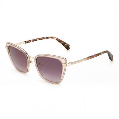 rag & bone Rnb1057/G/S Women's Beige Plastic Frame Sunglasses, UV Protection Polycarbonate Lenses, 56mm