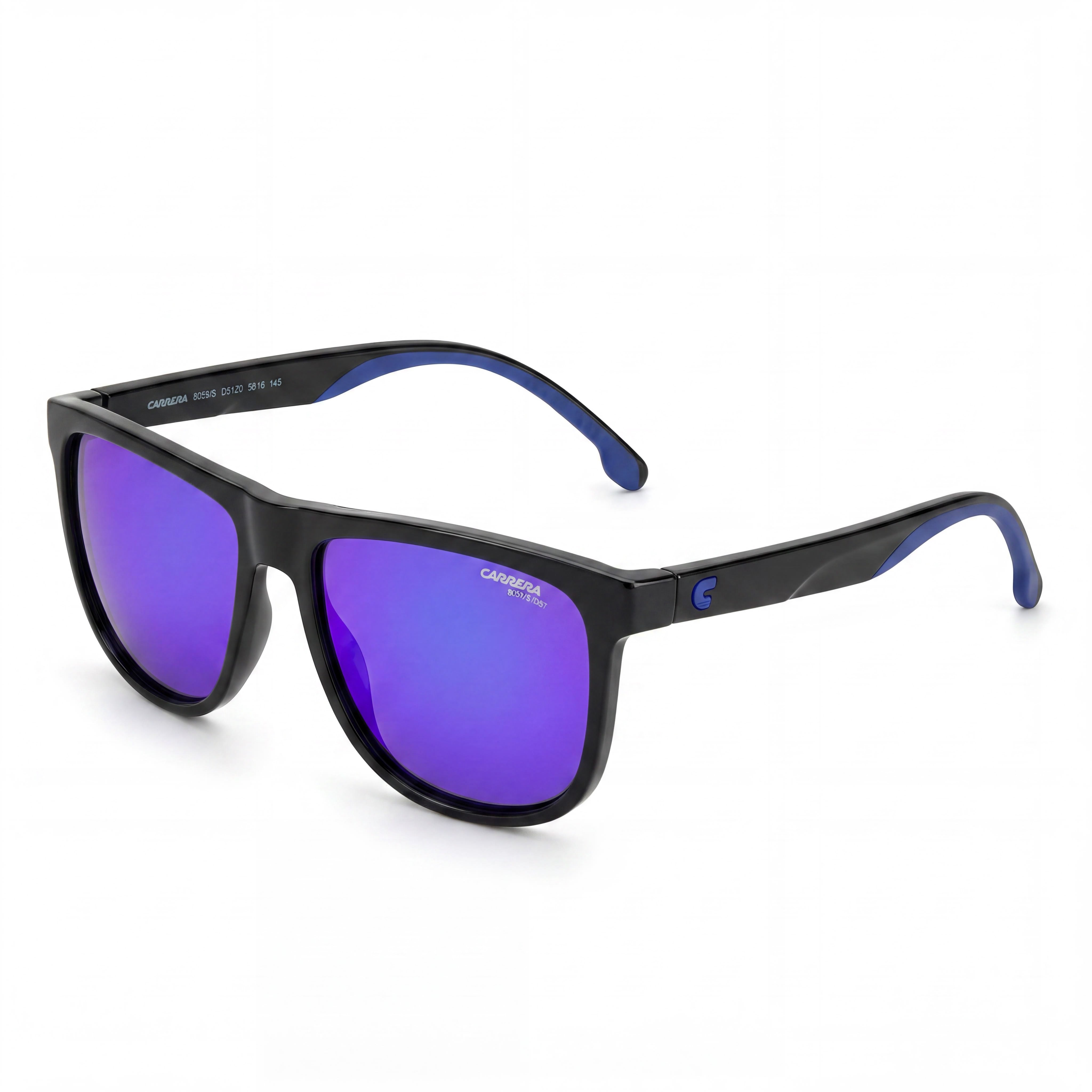 Carrera Modern Women's Sunglasses, Black Blue Polyamide Injection Grilamid Frame, 100% UV Protection, 58mm, Photo 1