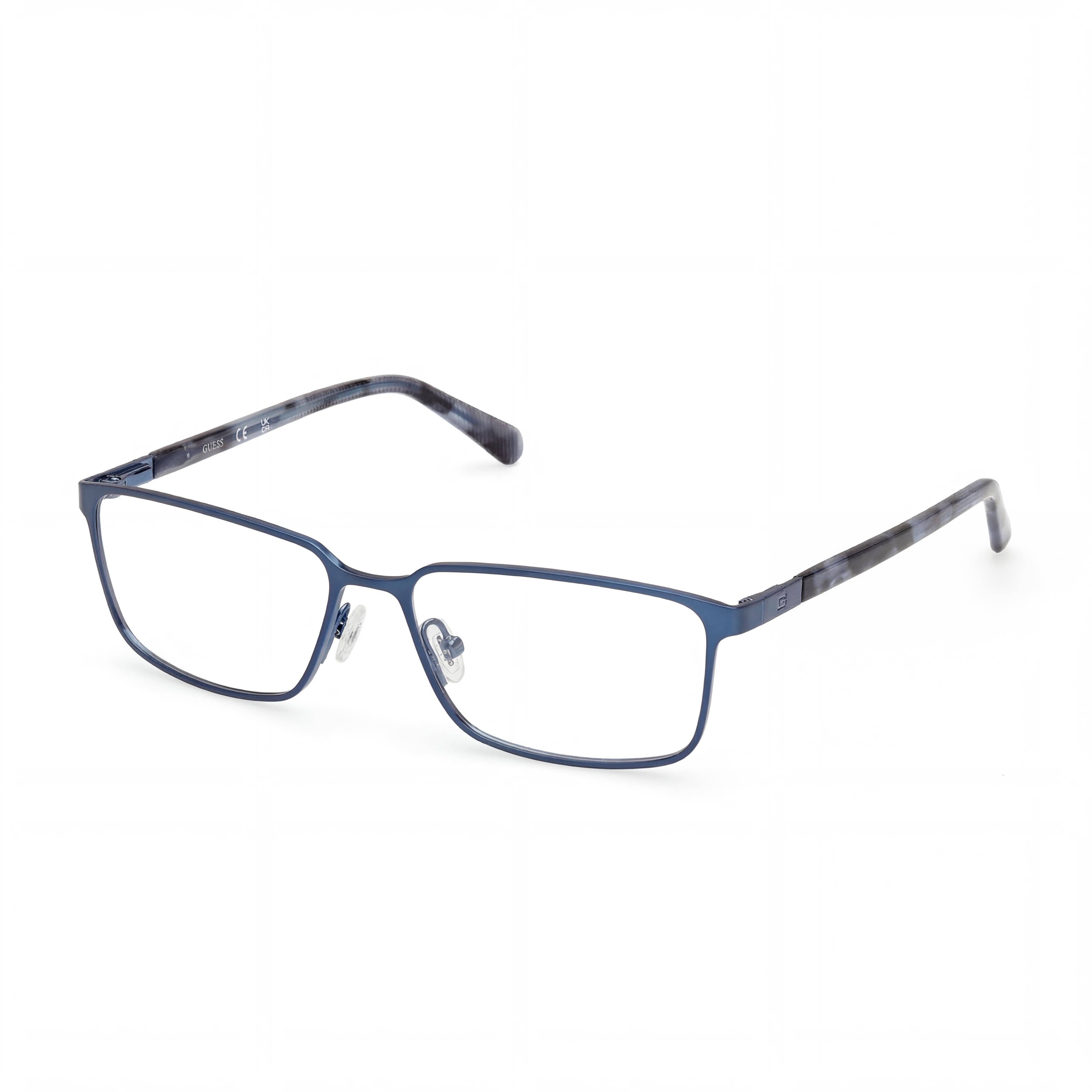 GUESS Gu50244 Montura de metal para hombre Azul mate Azul brillante 55-16-145, Photo 1