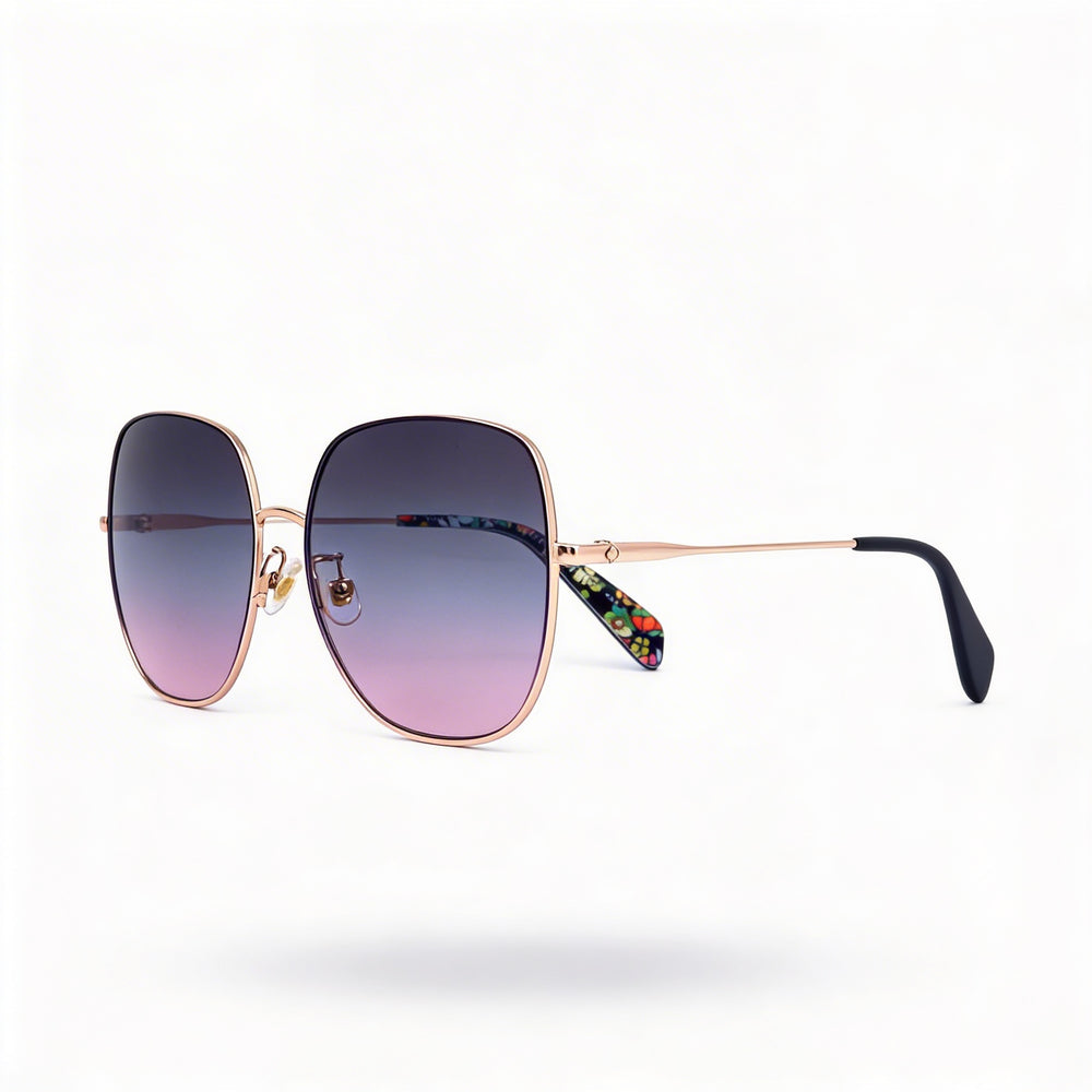 Gafas de sol Kate Spade New York Seasonal para mujer, con montura metálica, diseño azul y protección UV, lentes de doble tono azul melocotón de 59 mm
