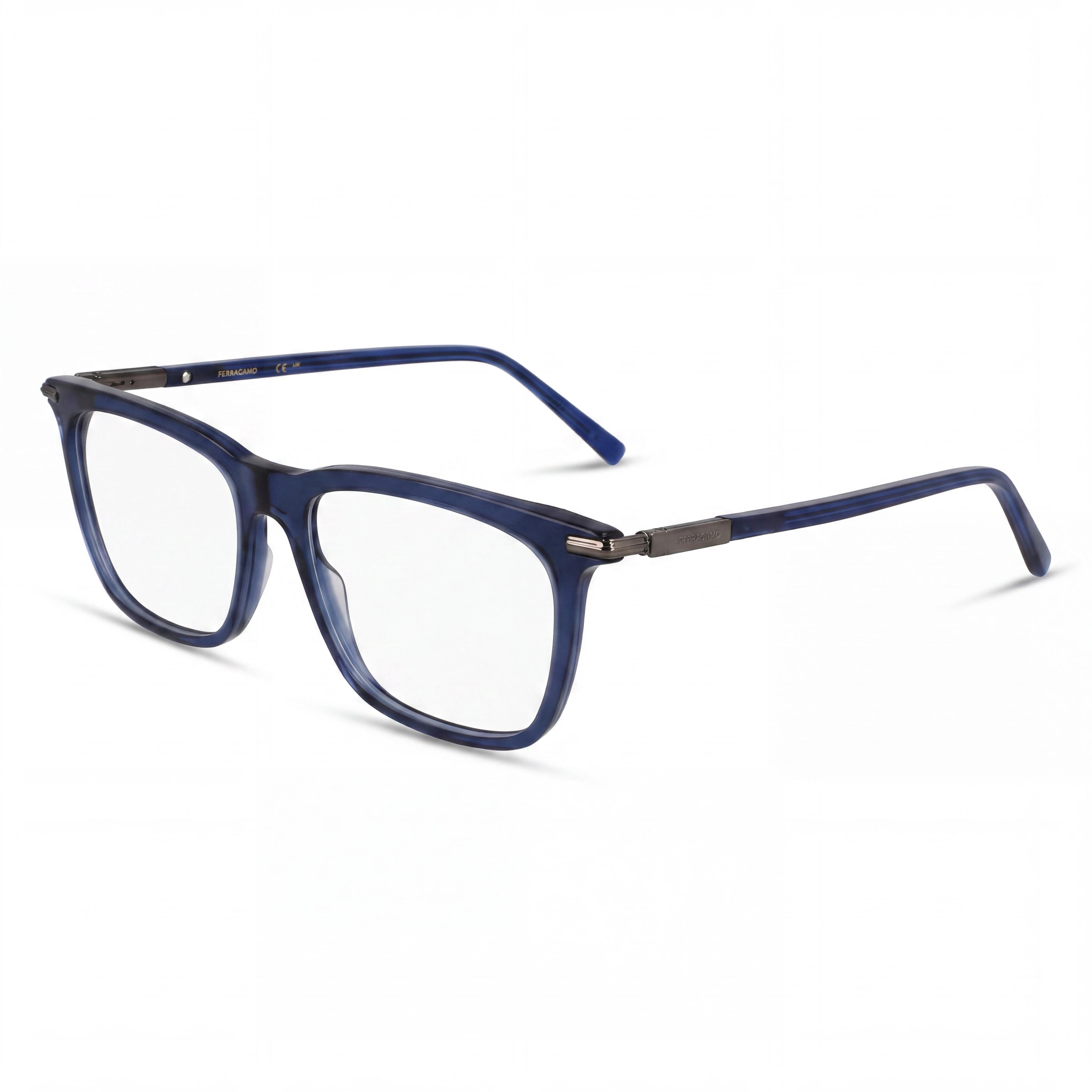 Ferragamo Casual Men's Acetate Frame Transparent Blue Non-Polarized Polycarbonate Lens Sunglasses 56mm, Photo 1