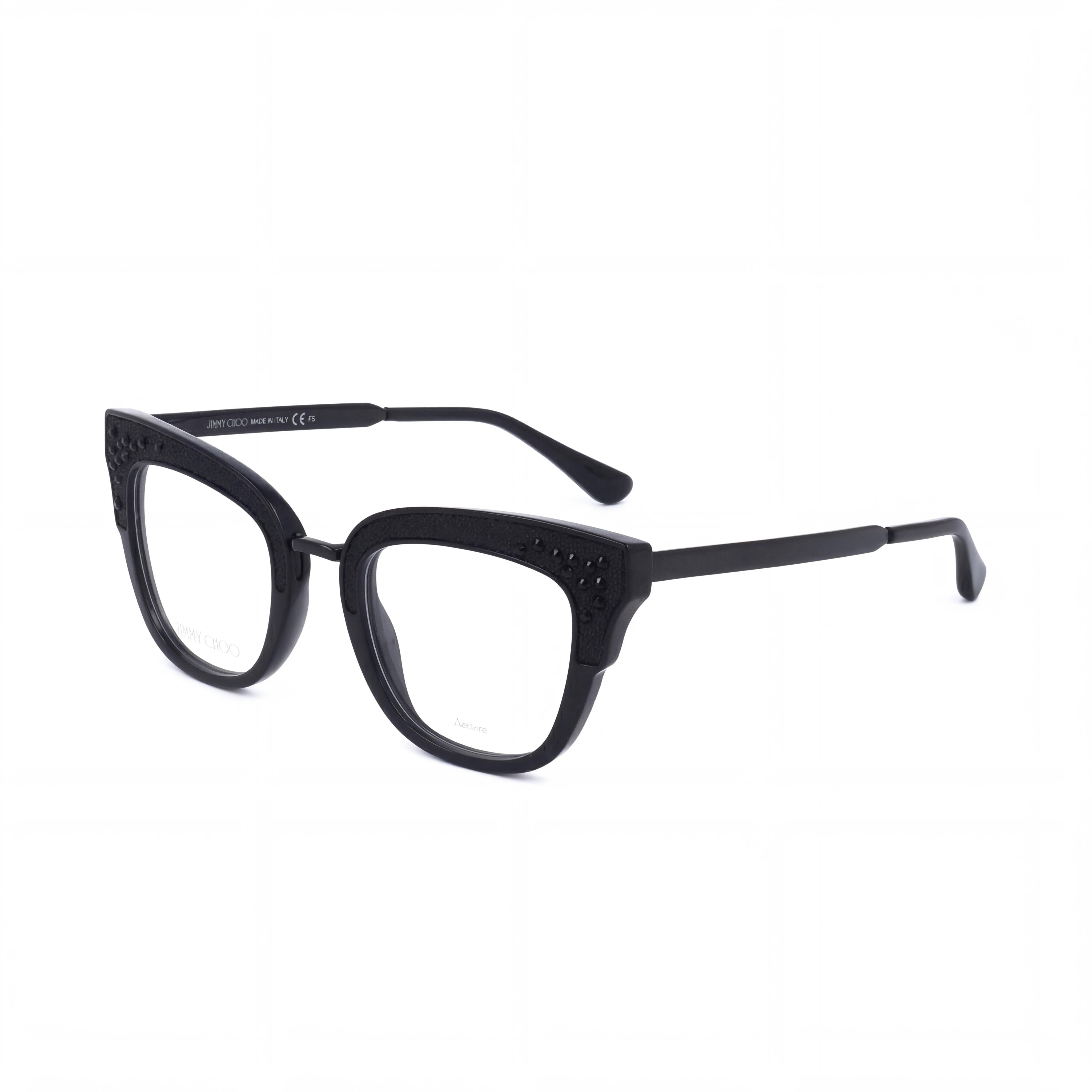 JIMMY CHOO Women's Eyewear featuring a Black Polyamide Frame and Polycarbonate Non- Lenses, 49mm Lens Width, Photo 1