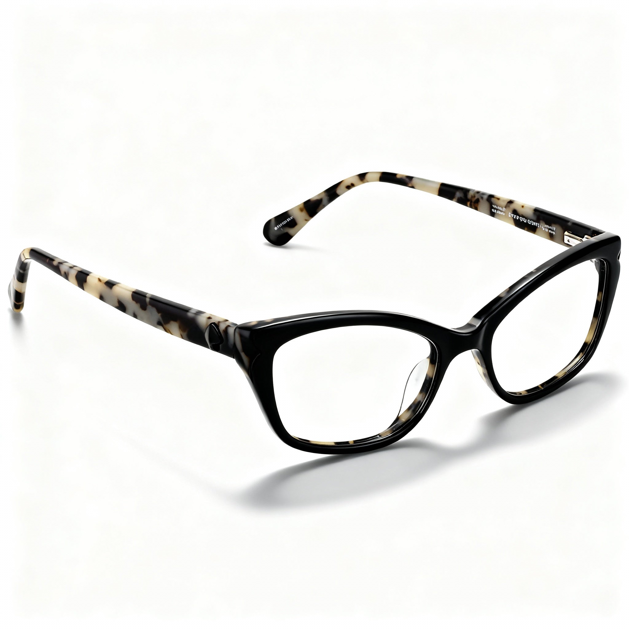 kate spade new york ARABEL TCB Unisex Black White Havana Acetate Cat Eye Modern Eyeglasses 51mm