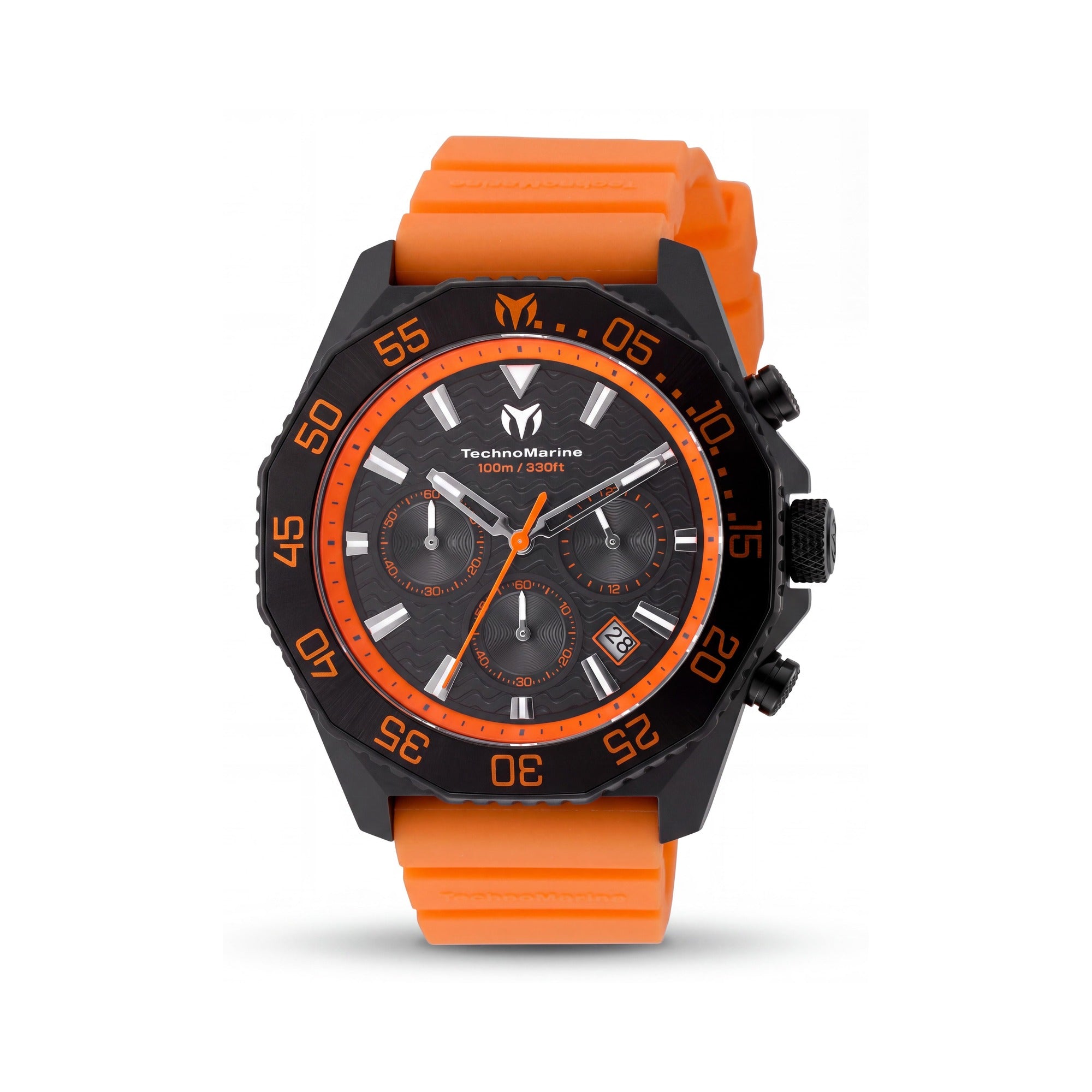 Reloj Technomarine Mar Vivo TM-225076 Cronógrafo de Cuarzo Unisex, Esfera Negra, Caja de Acero, Correa de Silicona, 44mm, Photo 1