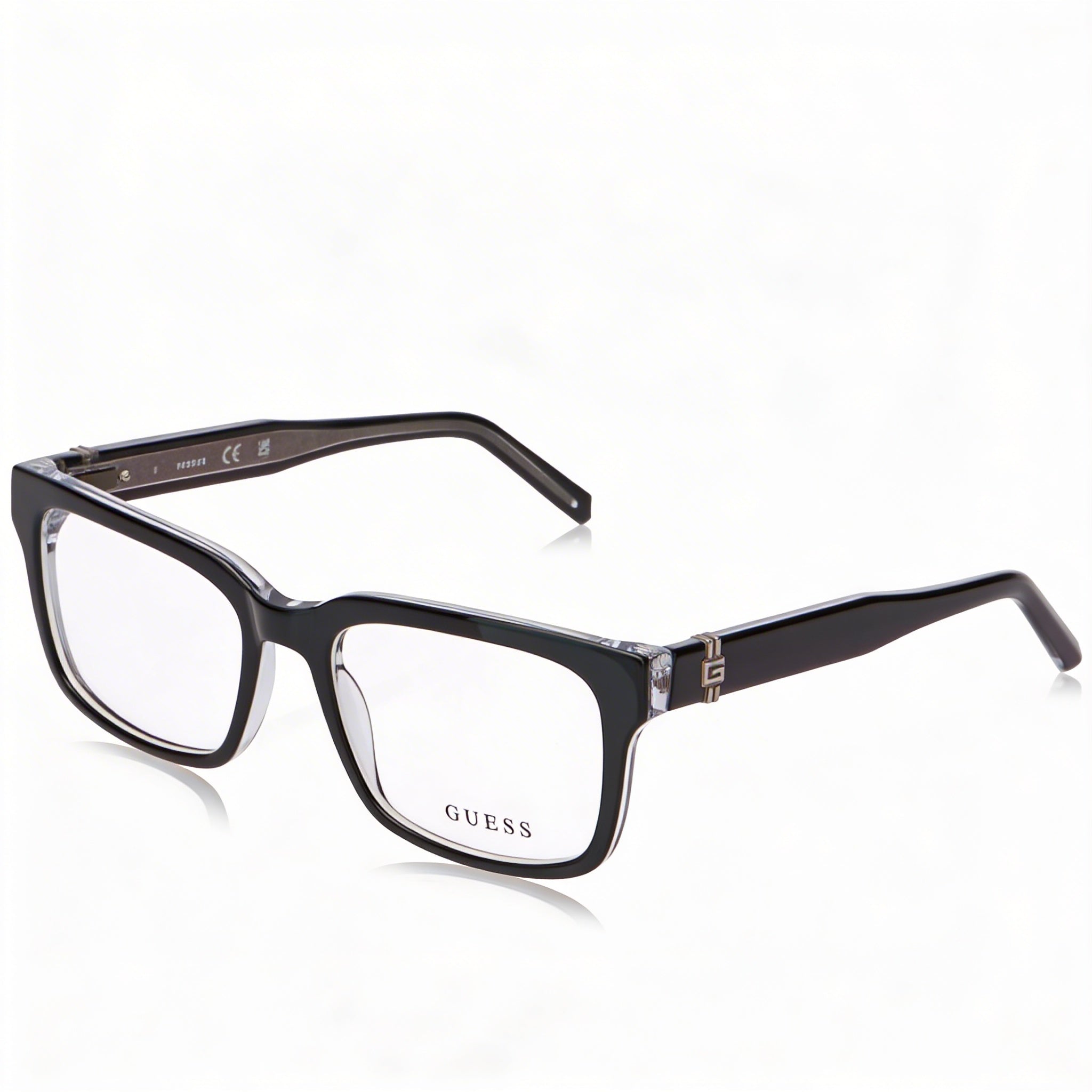 Gafas Ópticas Guess Gu50084 para Mujer, Montura de Plástico Negra con Cristales, Micas Transparentes, 54mm, Photo 1