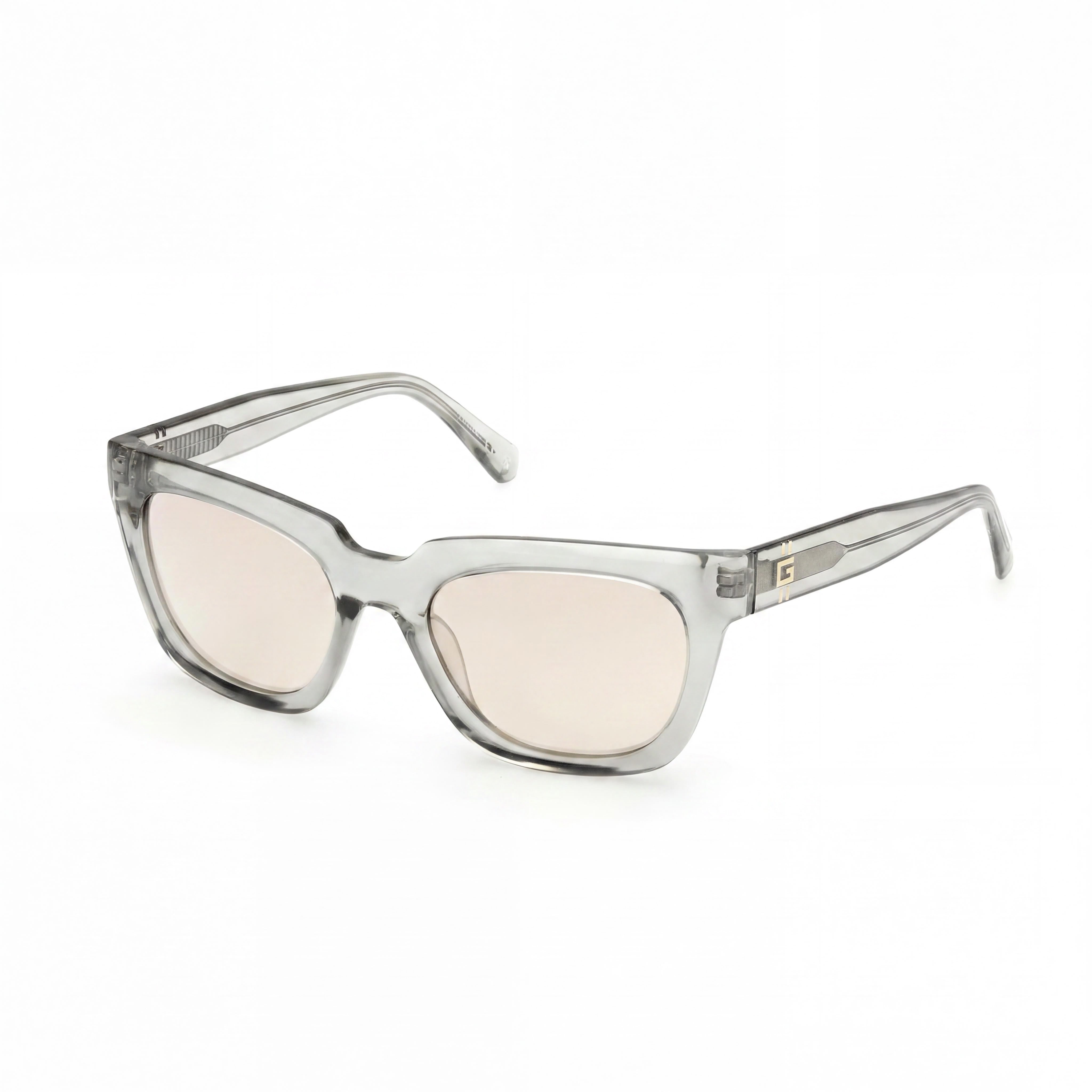 GUESS Unisex Square Plastic Sunglasses Shiny Grey with Gradient Smoke UV Protection Lenses 53mm, Photo 1