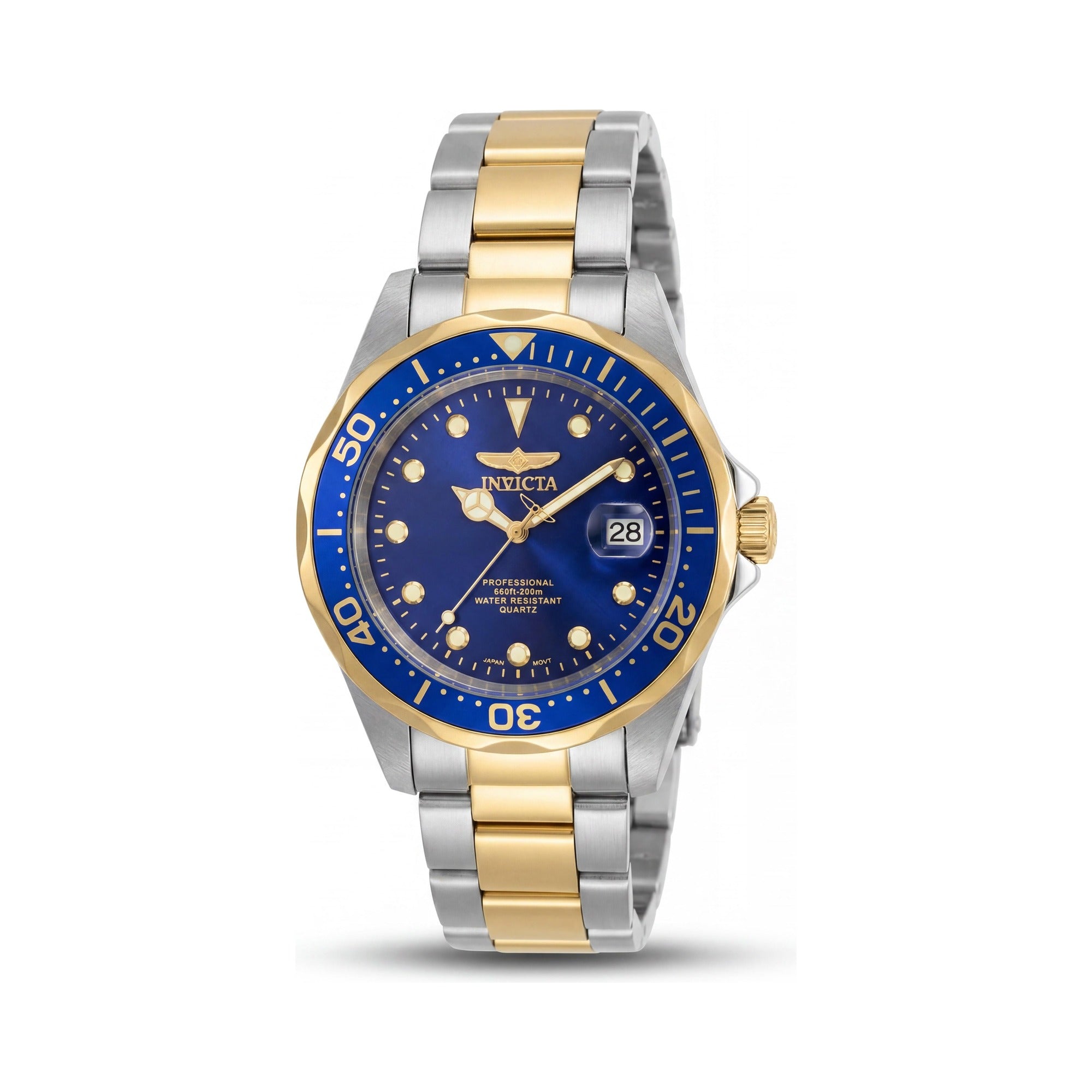 Invicta Pro Diver 17050 Men's Quartz Stainless Steel & 18k Gold IP Blue Dial 37mm Watch, Photo 1