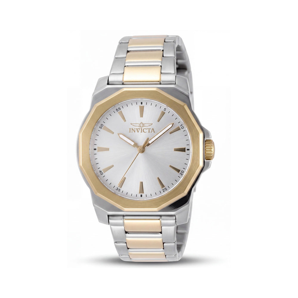 Reloj de cuarzo Invicta Speedway 49088 para mujer, caja de acero inoxidable de 34 mm, esfera plateada, brazalete de acero inoxidable