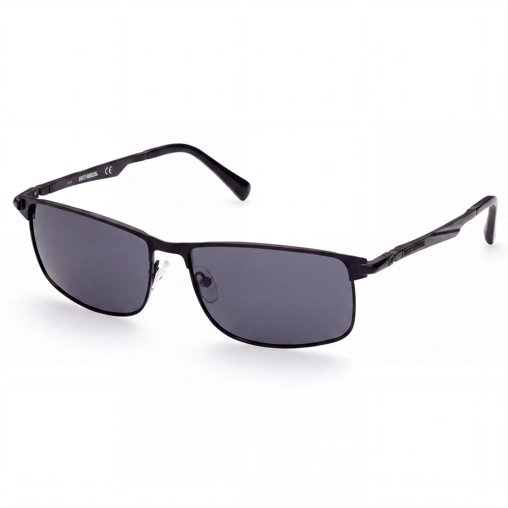 Harley-Davidson Hd0957x Unisex Matte Black Plastic Frame Smoke Polarized UV Protection Sunglasses 62mm