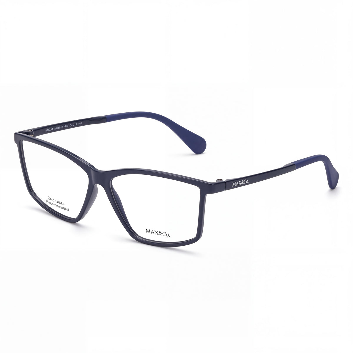 MAX &CO Comtemporary Women’s Eyeglass Frames with Shiny Blue INJECTED Frame Material 57-13-140, Photo 1