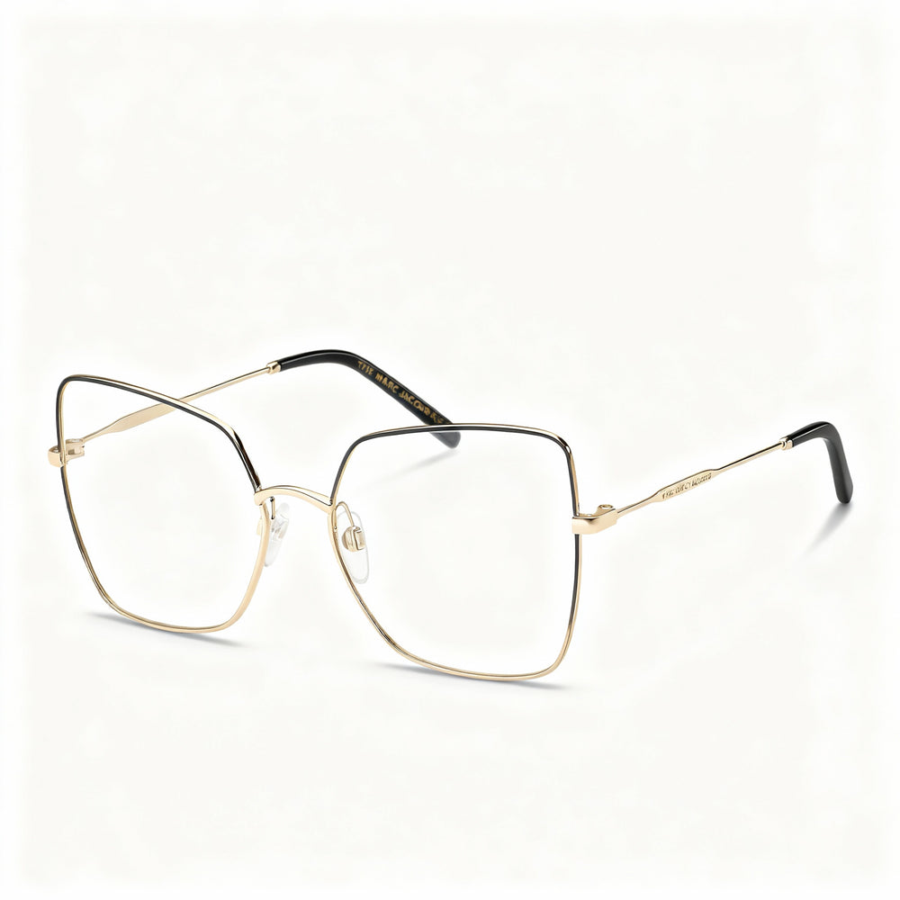 Gafas de sol unisex Marc Jacobs modernas de metal, montura de cobre dorado y negro, lentes no polarizadas 57-17-145