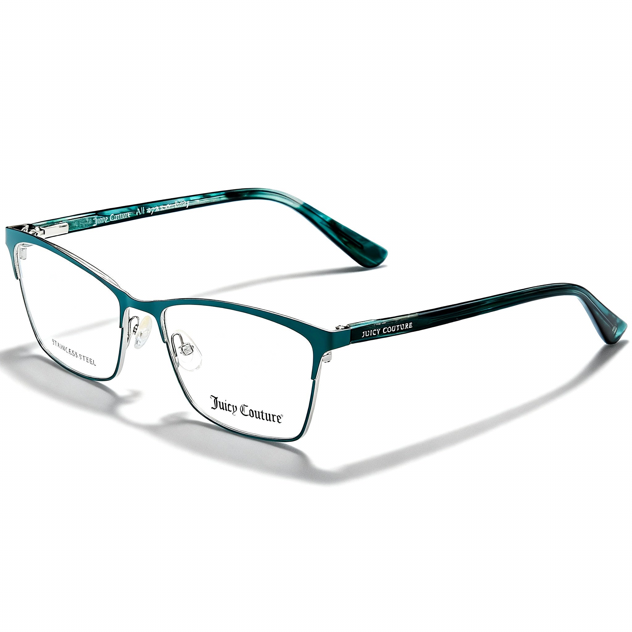 Juicy Couture Ju 232 Teal Alloy Steel Modern Unisex Optical Frames with Polycarbonate Lenses 52mm