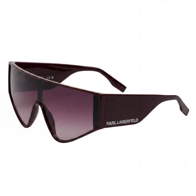 Gafas de sol de máscara de acetato color burdeos para mujer KARL LAGERFELD, lentes burdeos degradadas, 100% UV400, 65 mm