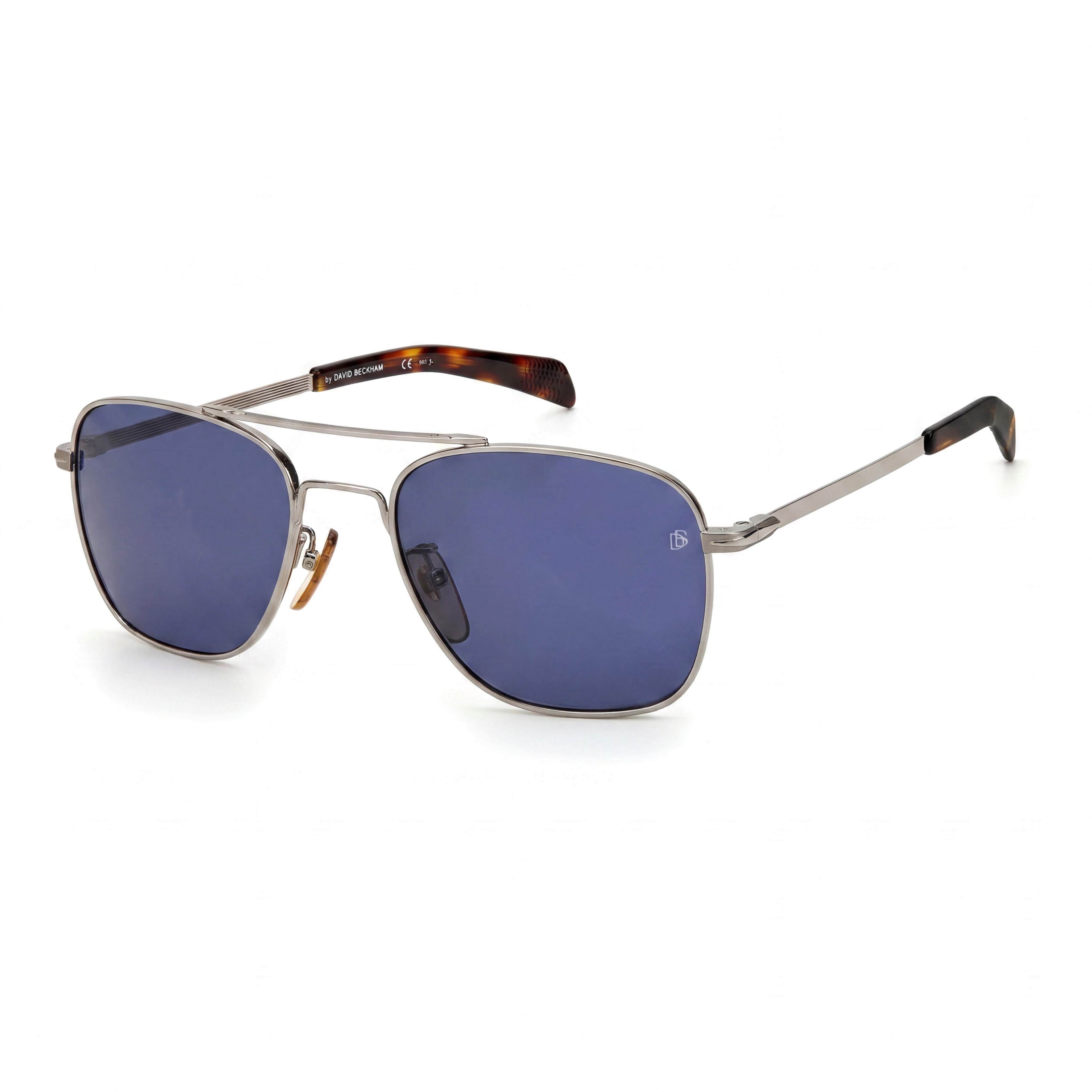 Gafas de sol de metal tipo aviador unisex David Beckham Db 7019/S, protección UV 100%, rutenio, 55 mm, Photo 1