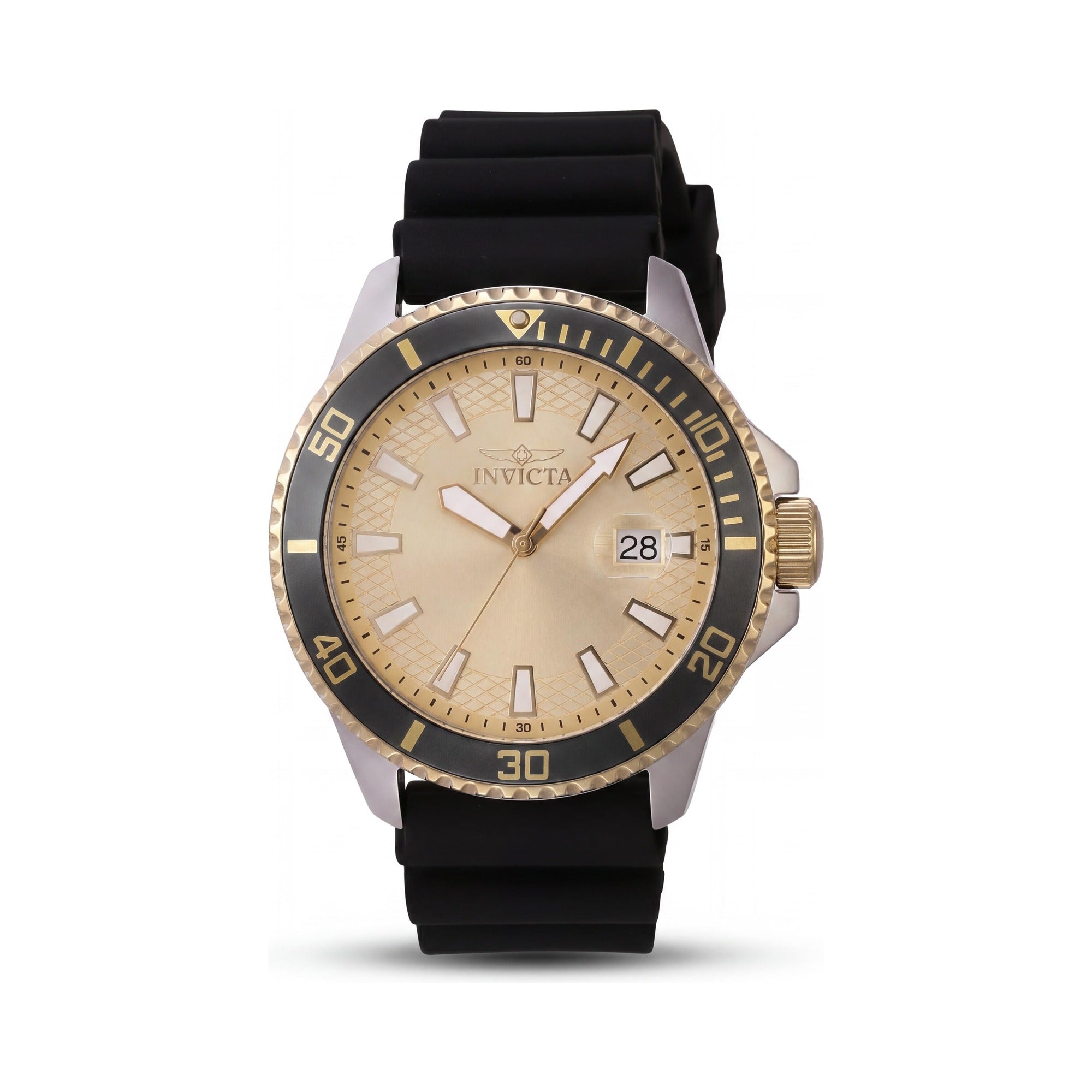 Invicta Pro Diver IN-46135-AMZUK Men's Quartz Watch with 45mm Silver Stainless Steel Case & Gold Dial, Photo 1