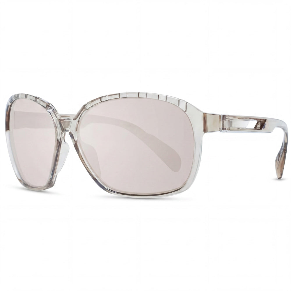 Adidas Classic Women's Plastic Sunglasses Shiny Light Brown Frame Brown Mirror Gradient Non-Polarized UV400 62mm
